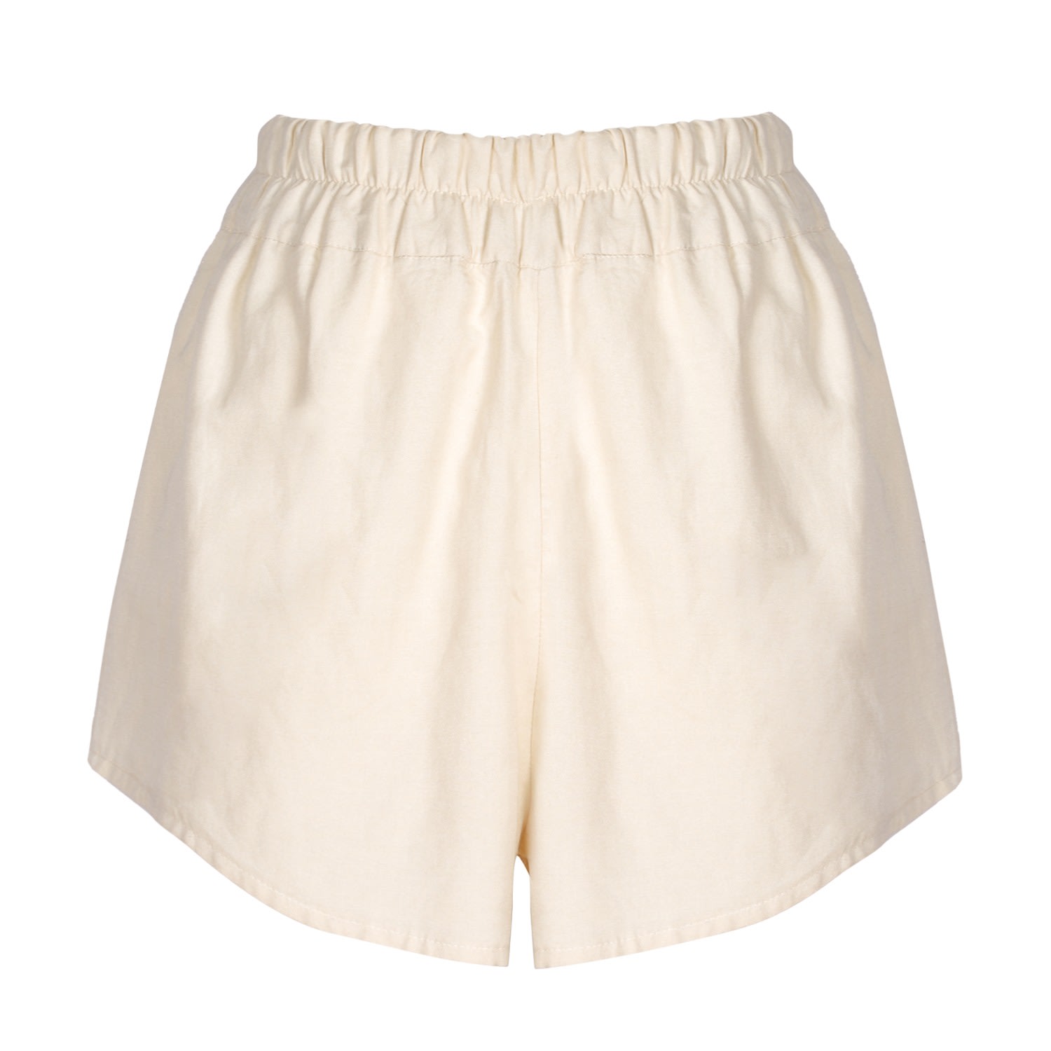 Neutrals / White Casual Silk Shorts With Pockets Large Sevenmuses