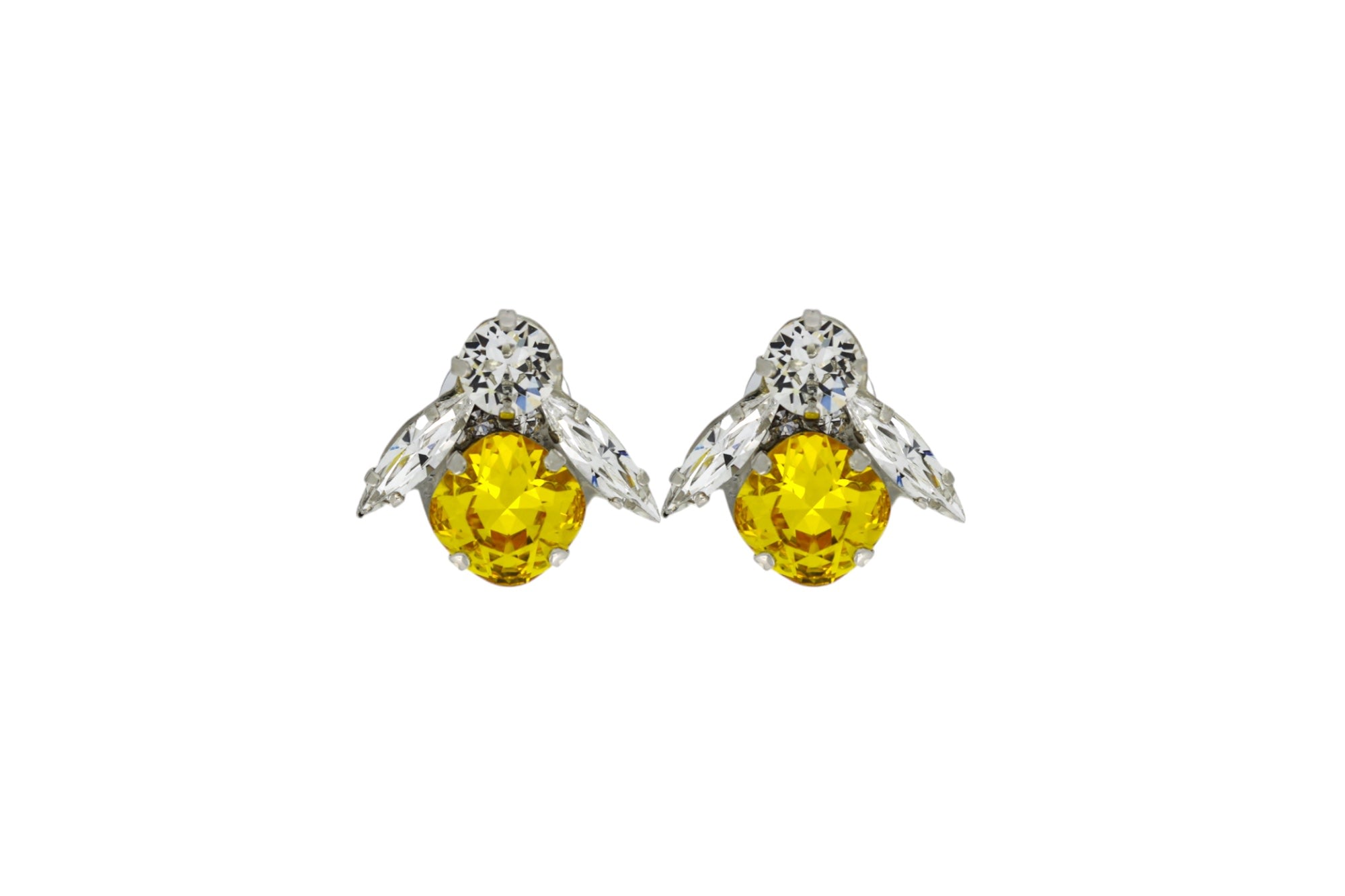 Vickisarge Women's The Big Yellow Bee Earrings In Platinum - Pierced In Yellow