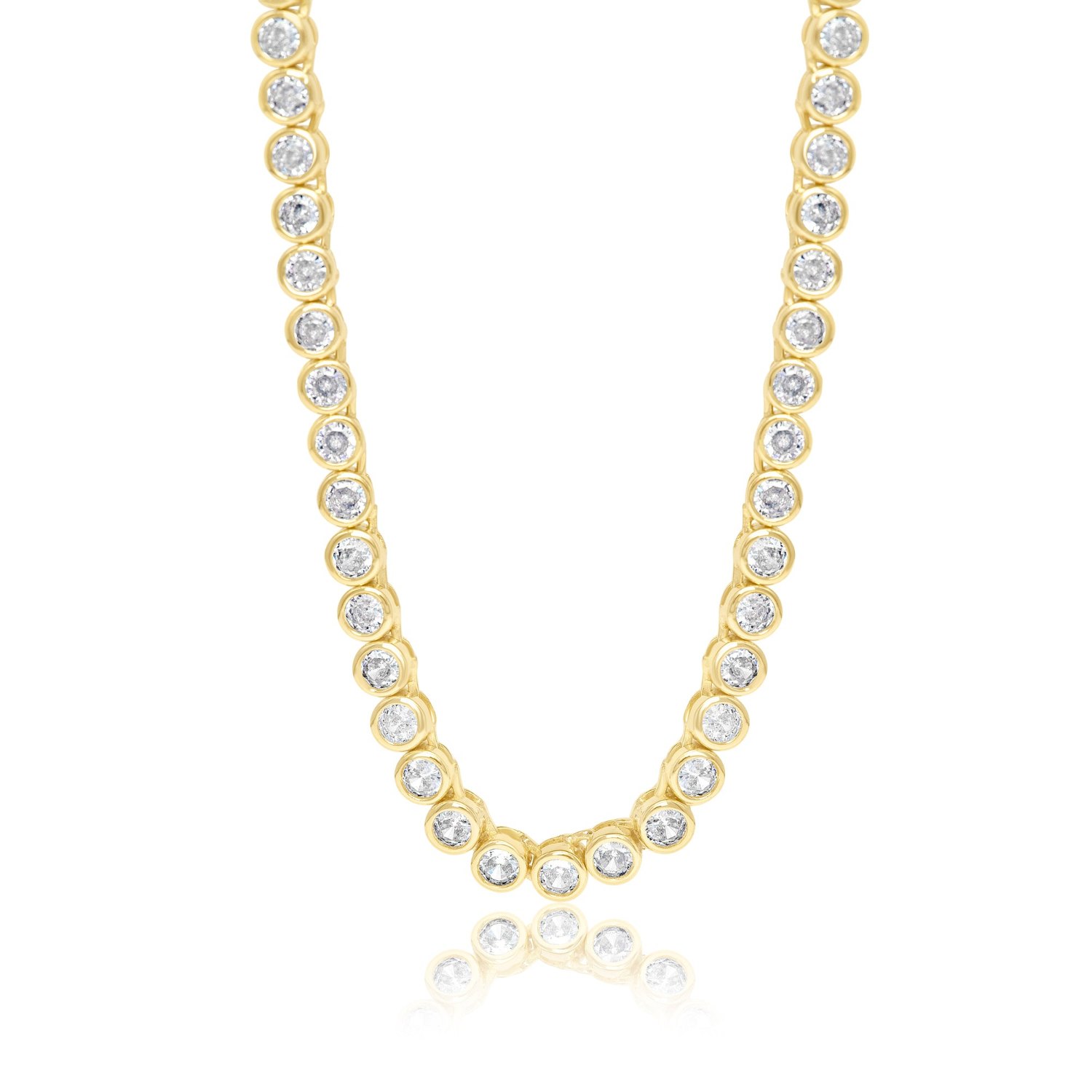 Shymi Women's Four Mm Bezel-set Classic Round Tennis Necklace - Gold
