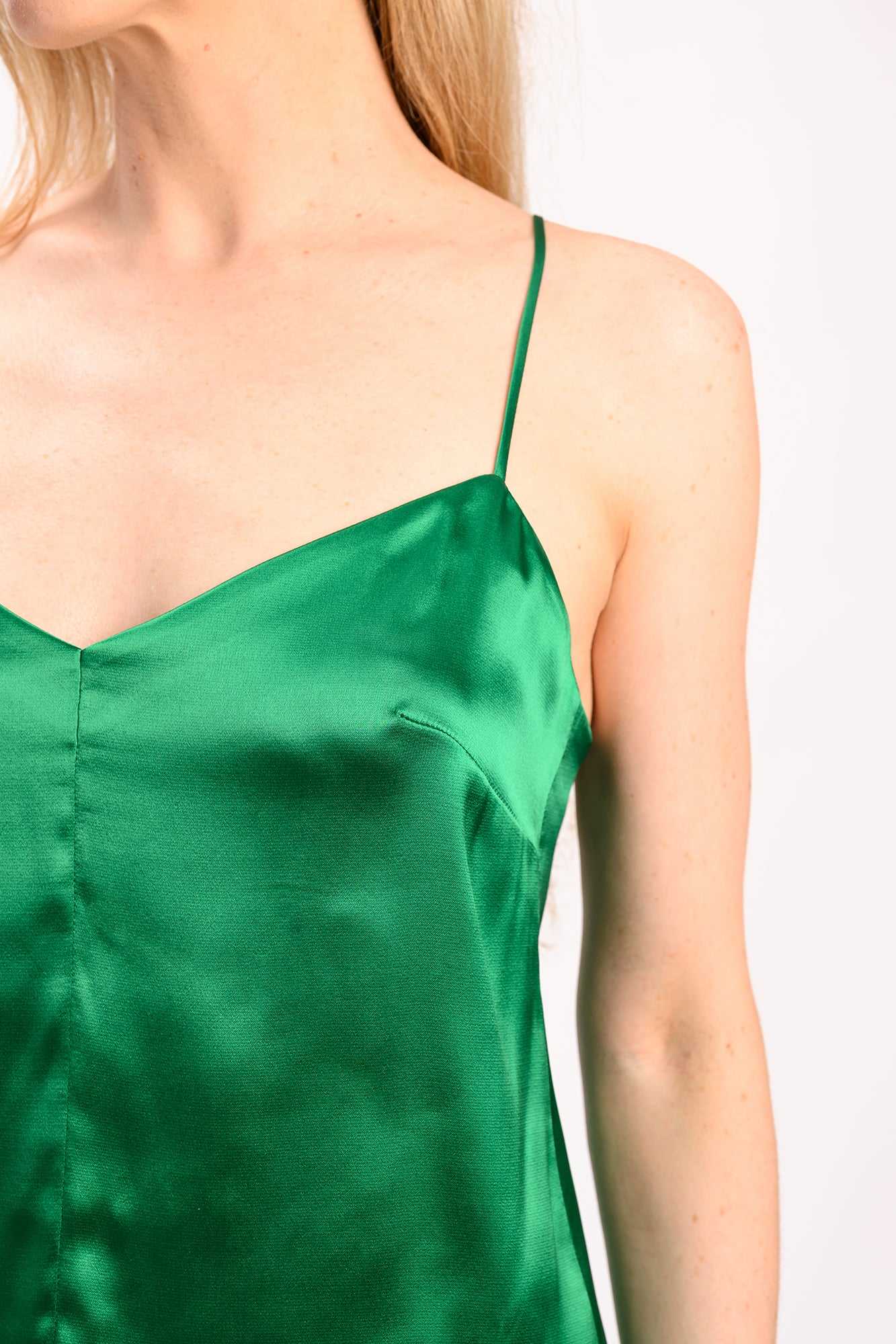 Emerald Green Silk Satin Cami Top | GINTA | Wolf & Badger