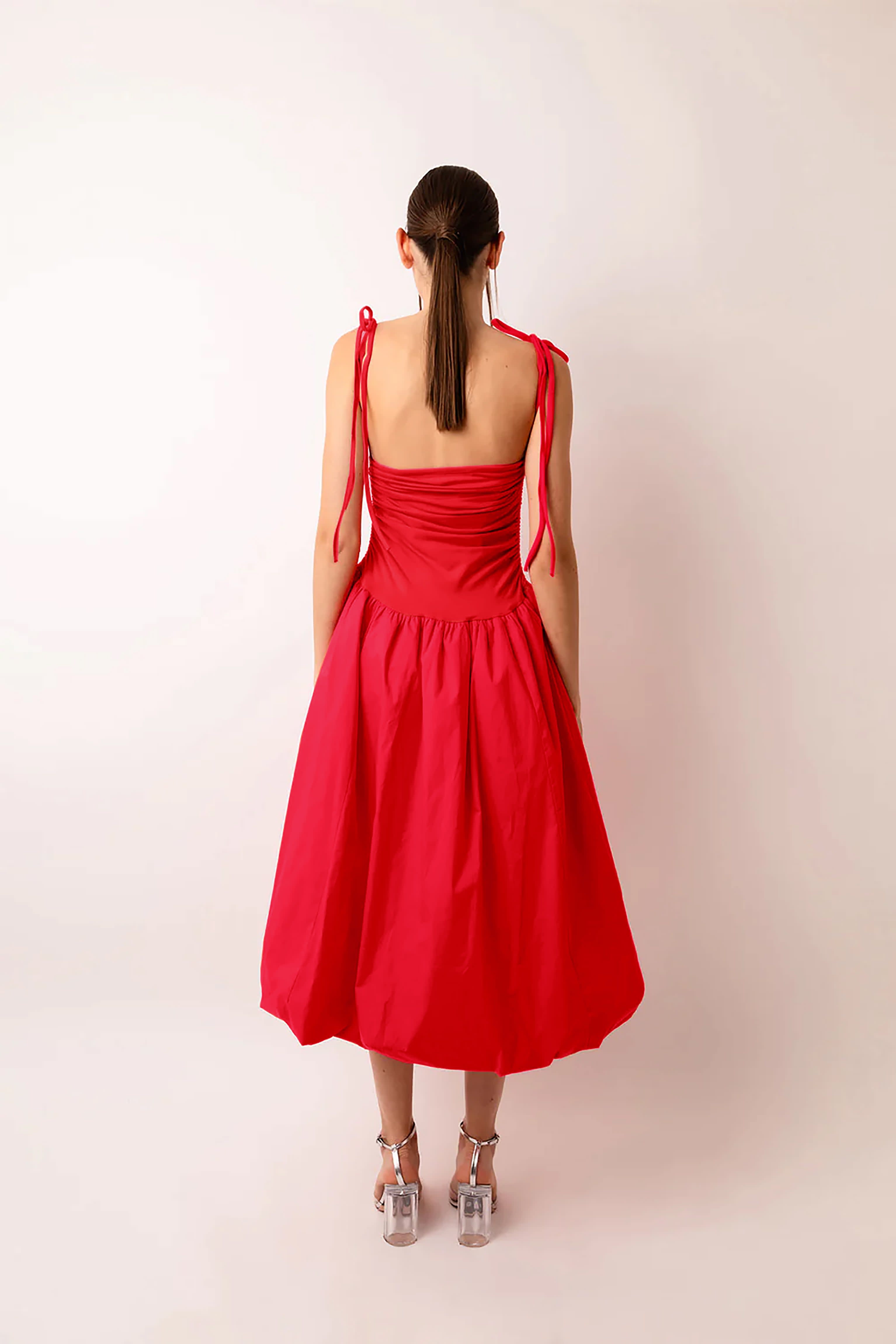 Alexa Cherry Red Puffball Dress by AMY LYNN