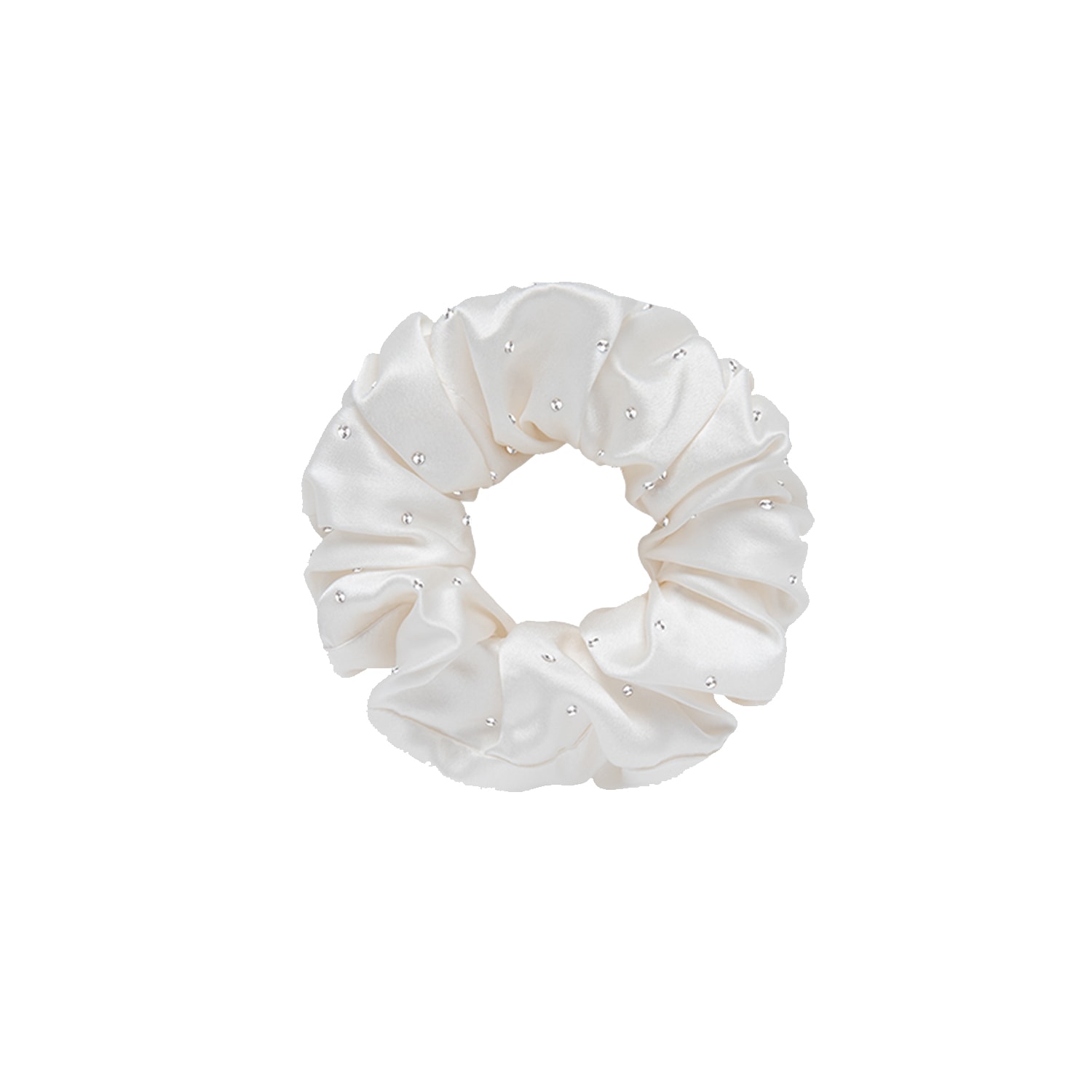 Manito Women's Twinkle Silk Scrunchie - White In White