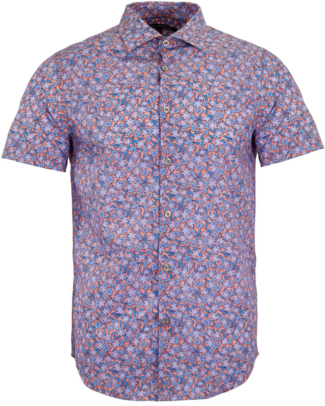 Lords Of Harlech Men's Pink / Purple Scott Lawn Shirt - Pink In Pink/purple