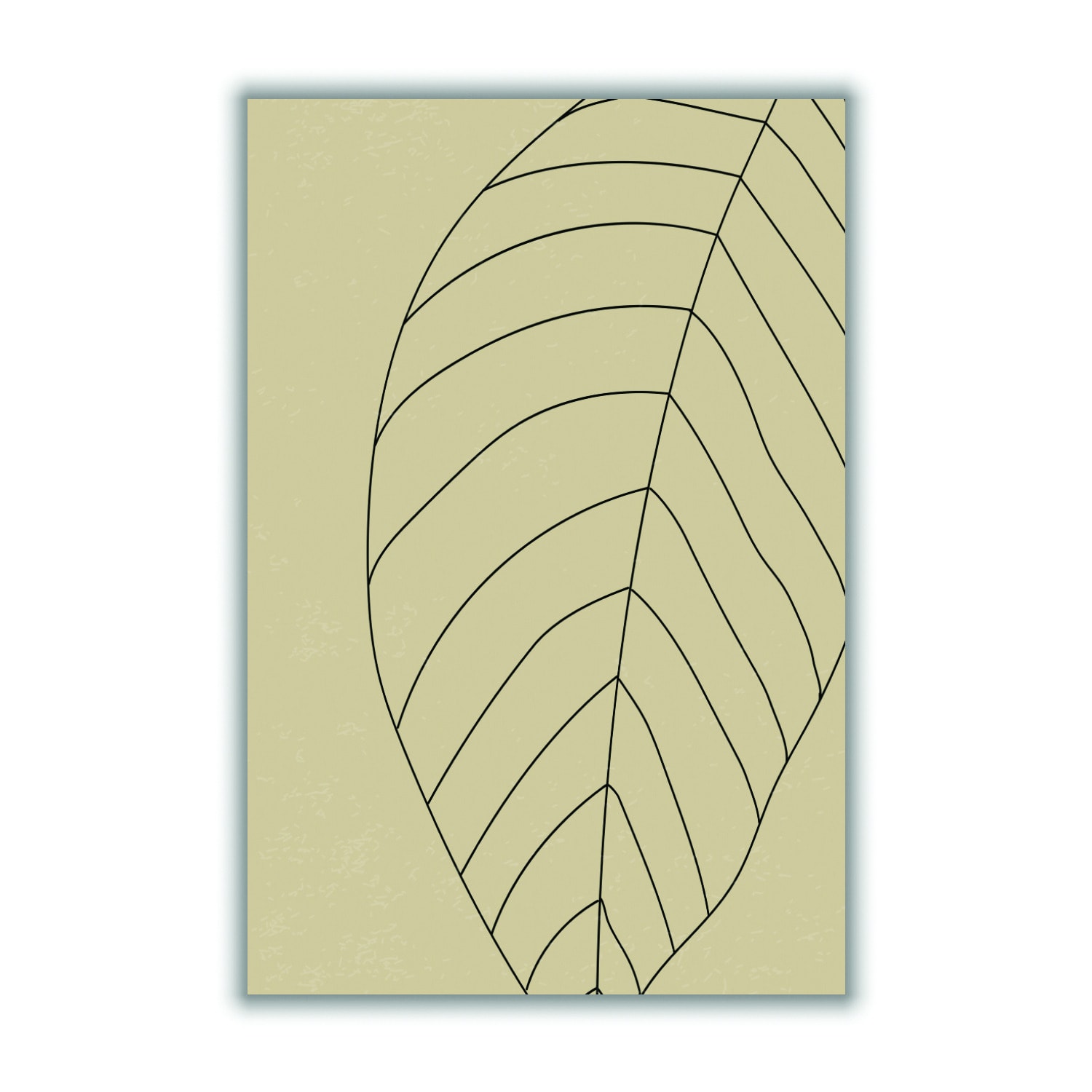 Black Minimal Leaves #4 A2 420 X 594Mm Stanley Print House