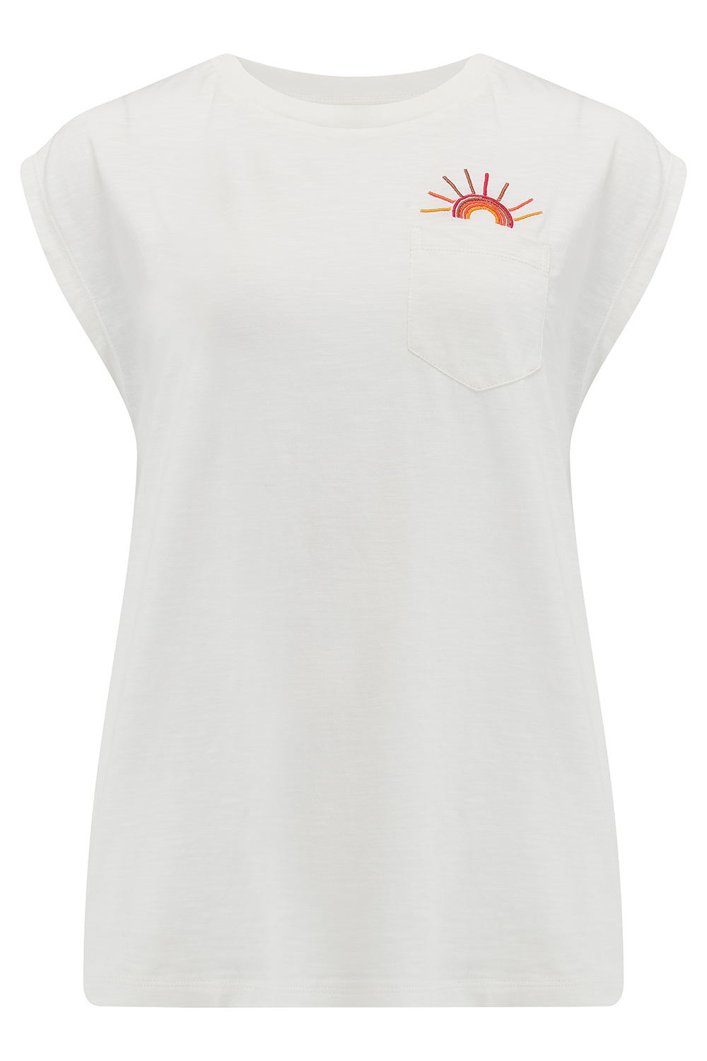 Sugarhill Brighton Women's Chrissy Relaxed Tank T-shirt, Off-white, Sunshine In My Pocket