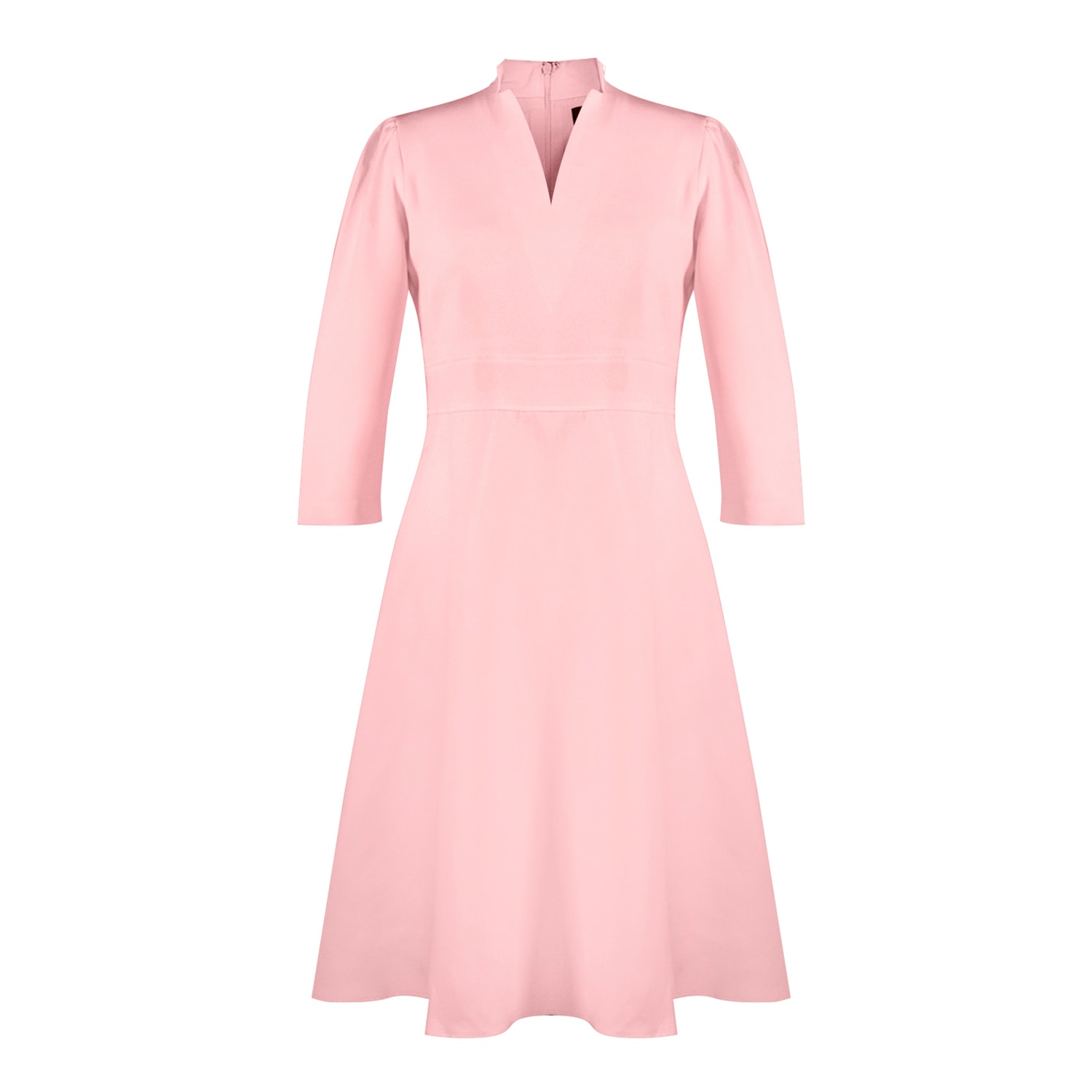 Point Of View Label Women's Pink / Purple Vision Flare Crepe Midi Dress - Pink In Pink/purple