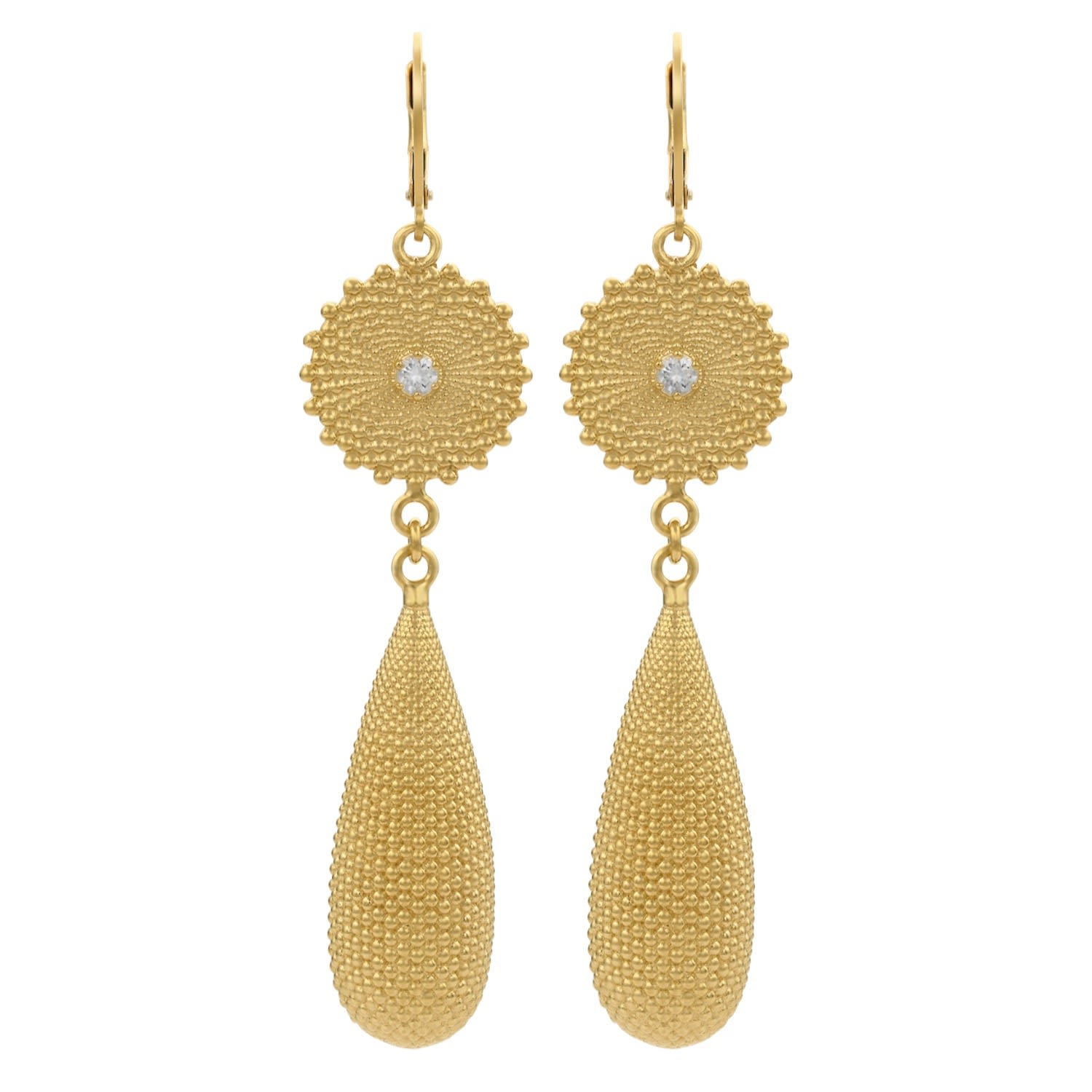 Women’s Sunshine Earrings Gold White Zircon Zoe and Morgan