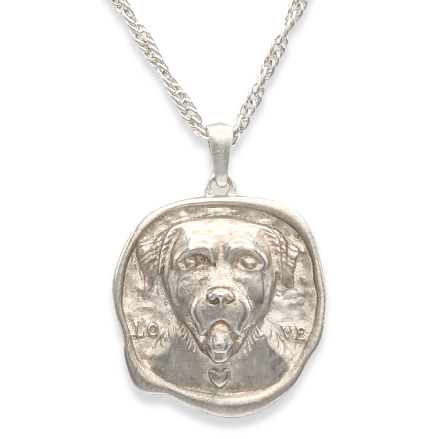 Frenvyrn Men's Silver / Black Lars Reversible Dog Coin Necklace, Sterling Silver In Multi