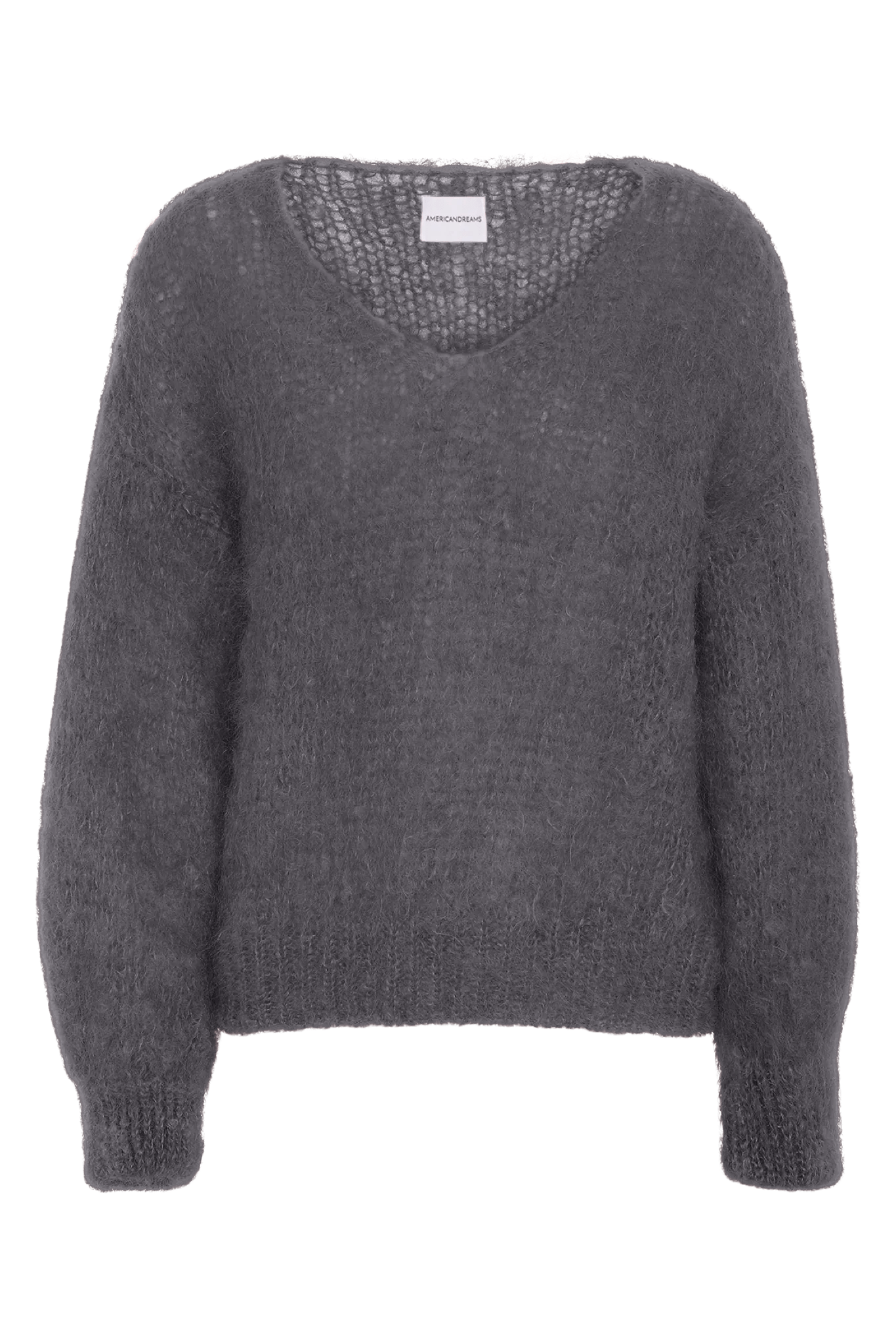 Americandreams Women's Grey Milana Ls Mohair Knit Graphite