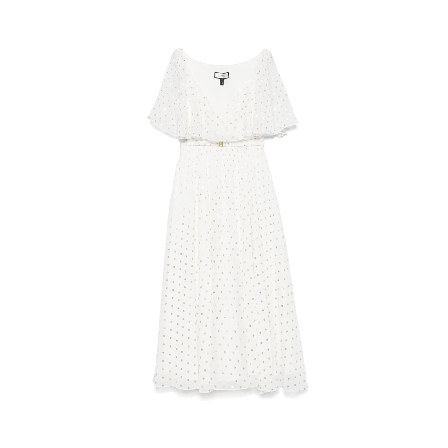 midi white polka dot dress Polka Dot A Line Midi Dress Ivory