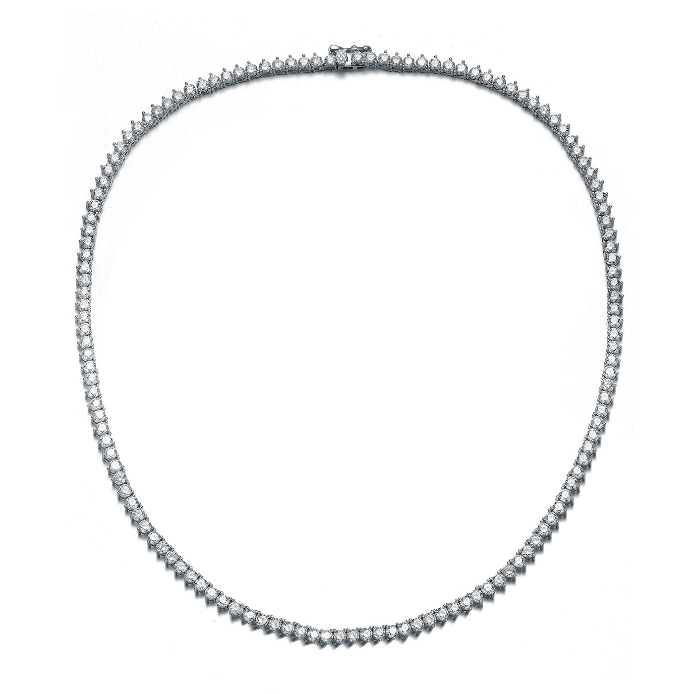Genevive Jewelry Women's White Gold Plated With Clear Cubic Zirconia Tennis Necklace In White