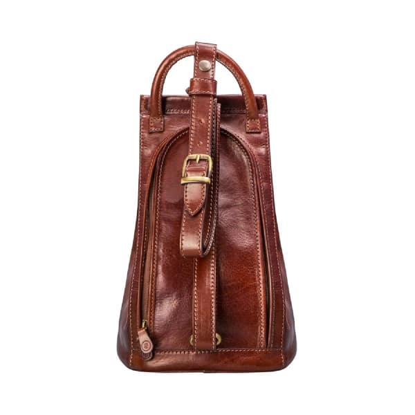 MAXWELL SCOTT BAGS Luxury Italian Leather Women's Backpack Handbag Carli Chestnut Tan