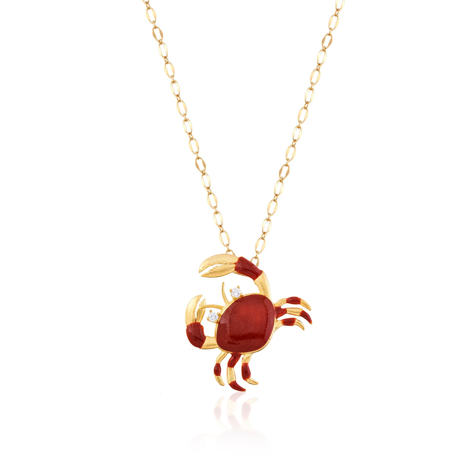 Milou Jewelry Women's Orange Crab Necklace In Orange