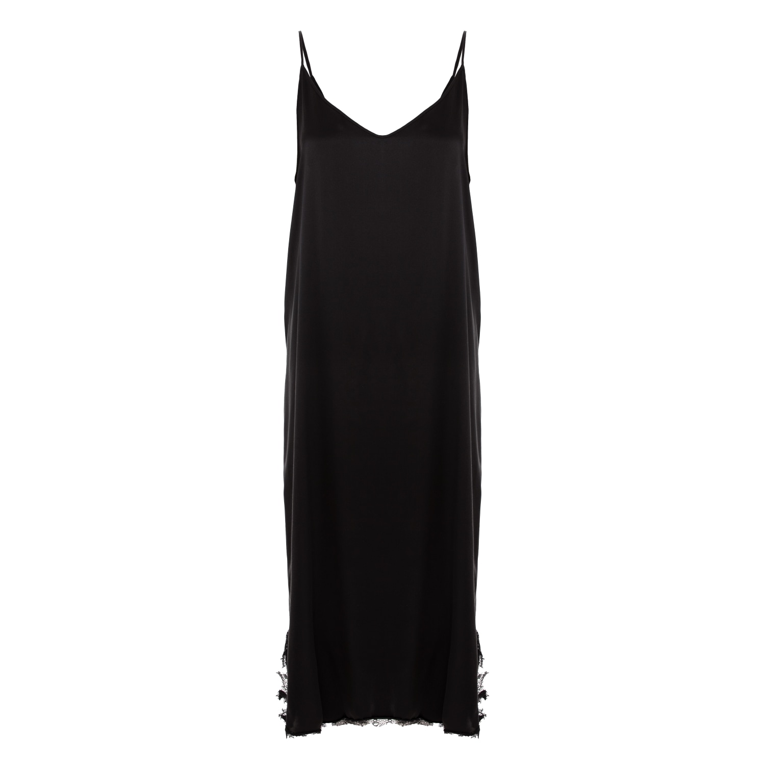 Women’s Pure Silk Slip Dress In Black With Adjustable Straps Medium Izabela Mandoiu