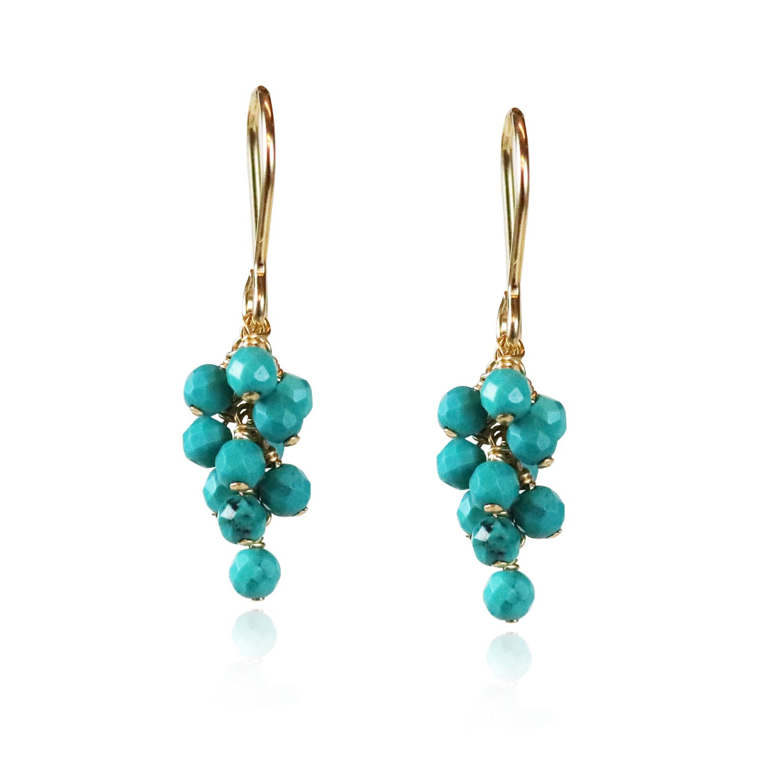 Women’s Blue Turquoise Cluster Drop Earrings Mounir London