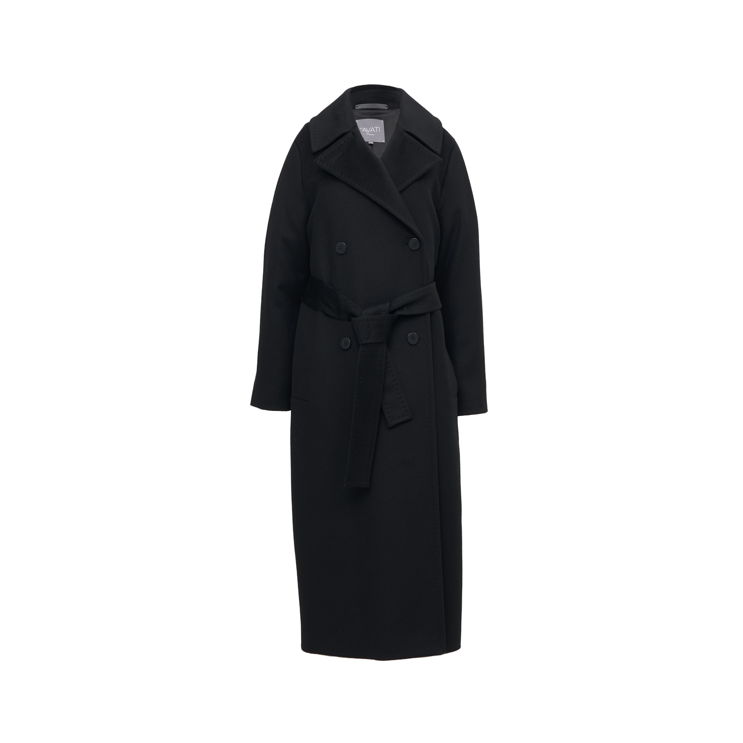 Inavati Women's Black Belted Wool Coat In Black