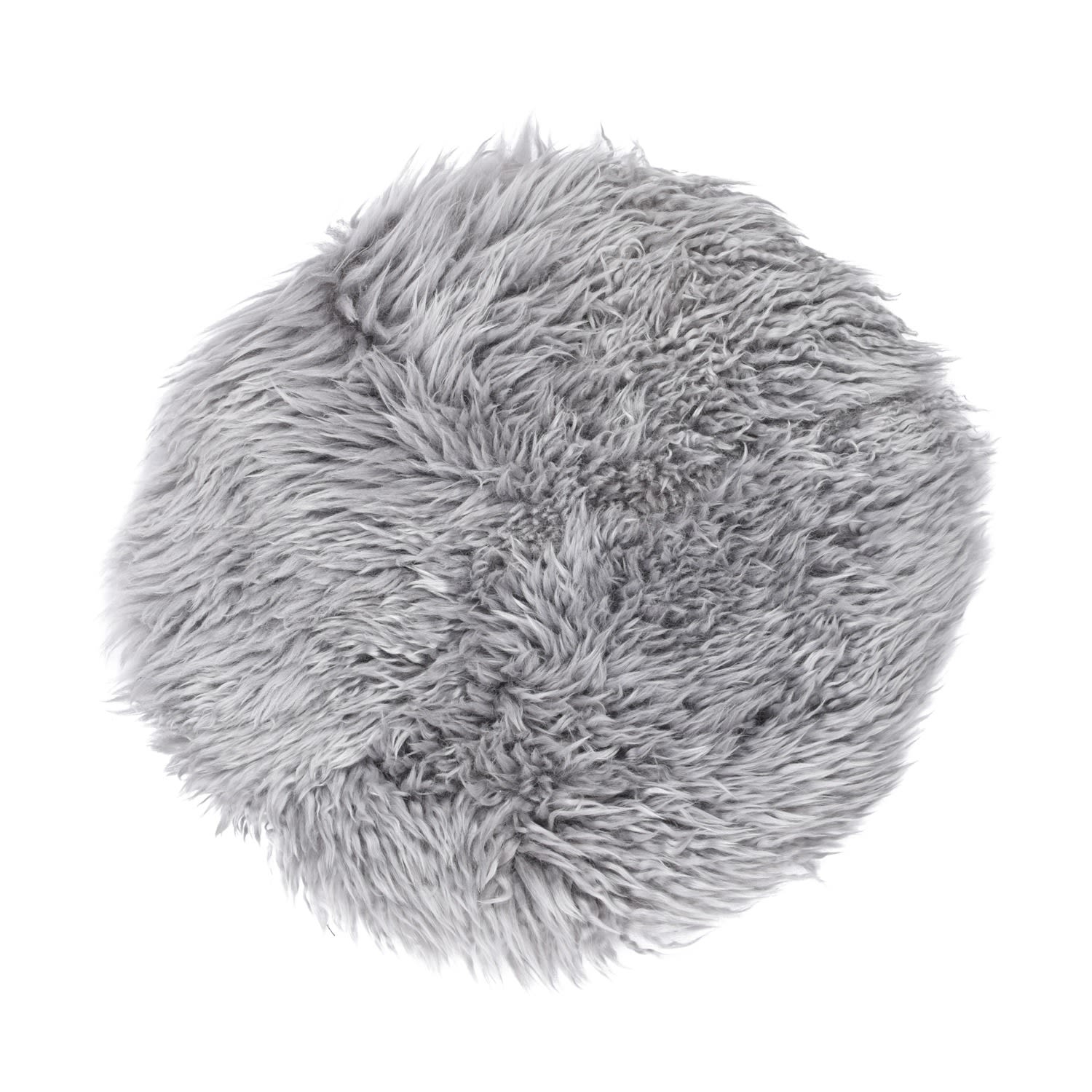 Sheepskin Long Hair Seatpad Circular - Pewter Grey Owen Barry