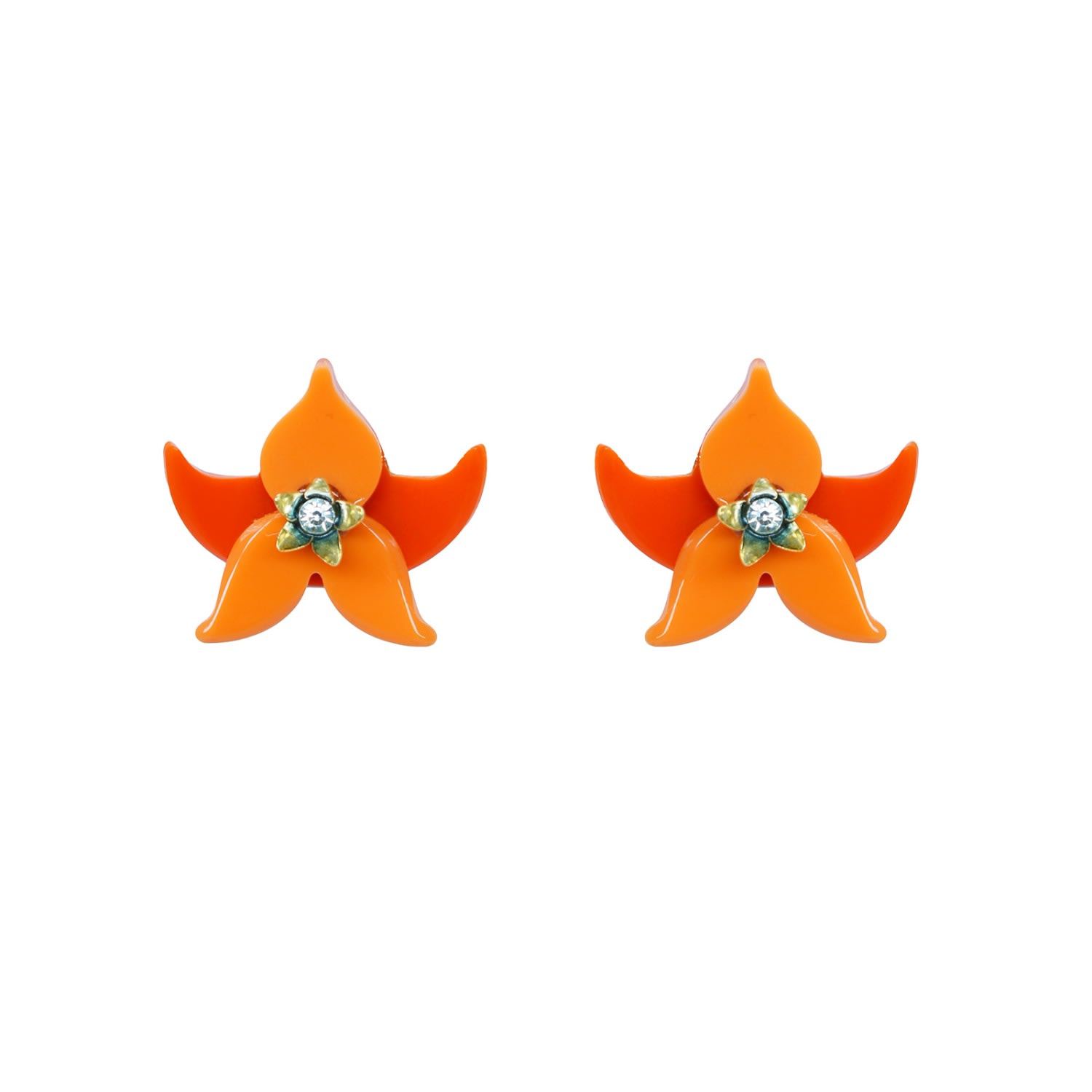 Gissa Bicalho Women's Yellow / Orange Handmade Acrylic Earring Siris Living Coral