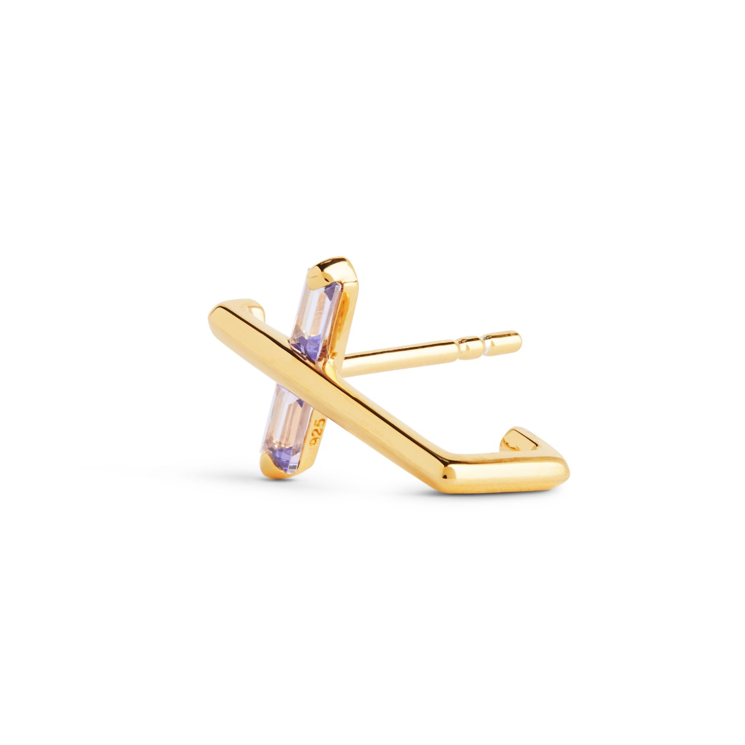 Kasun Women's Angel Kiss Earring - December - Tanzanite - Gold Vermeil