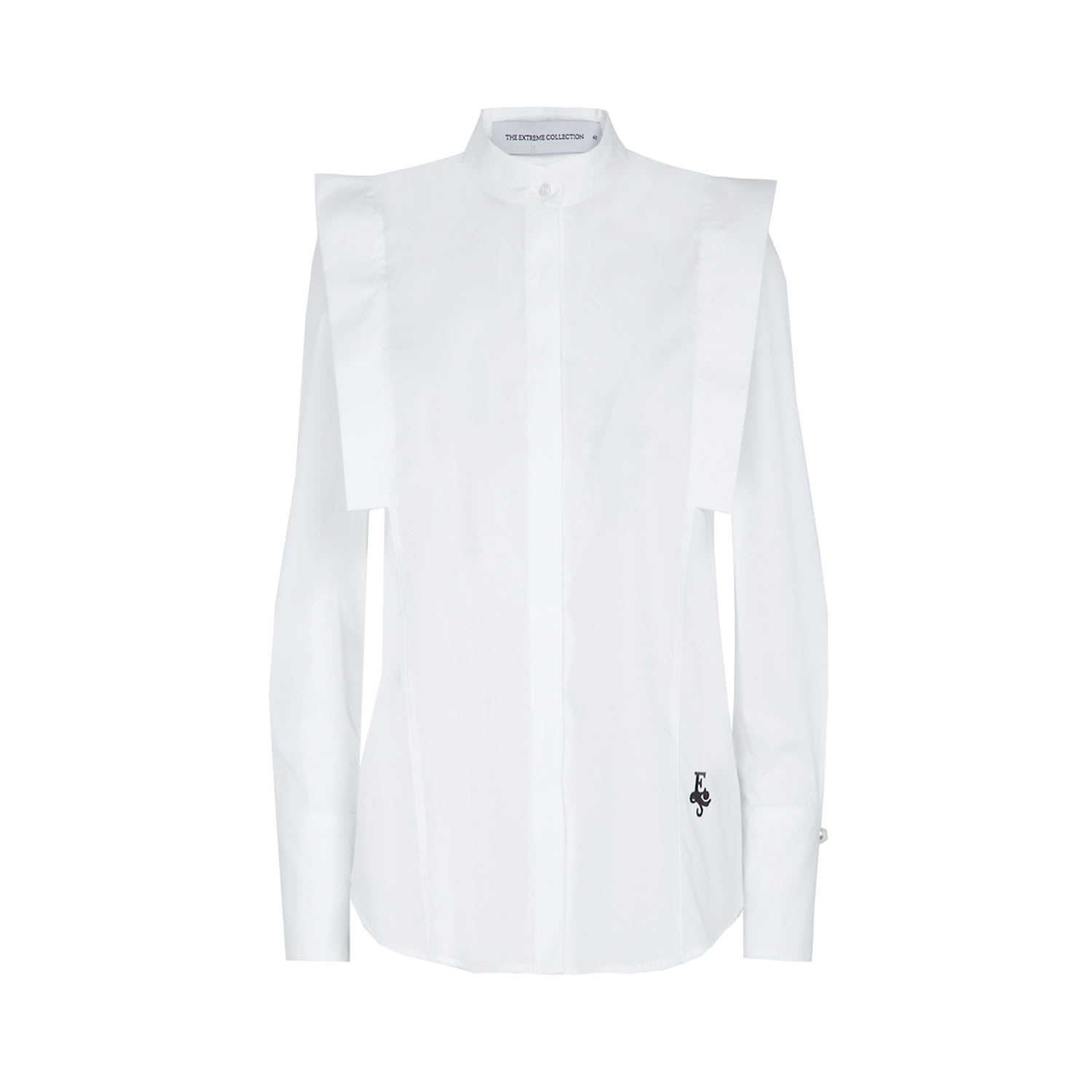 The Extreme Collection Women's Limited Edition White Shirt Mao Collar Lulu In White