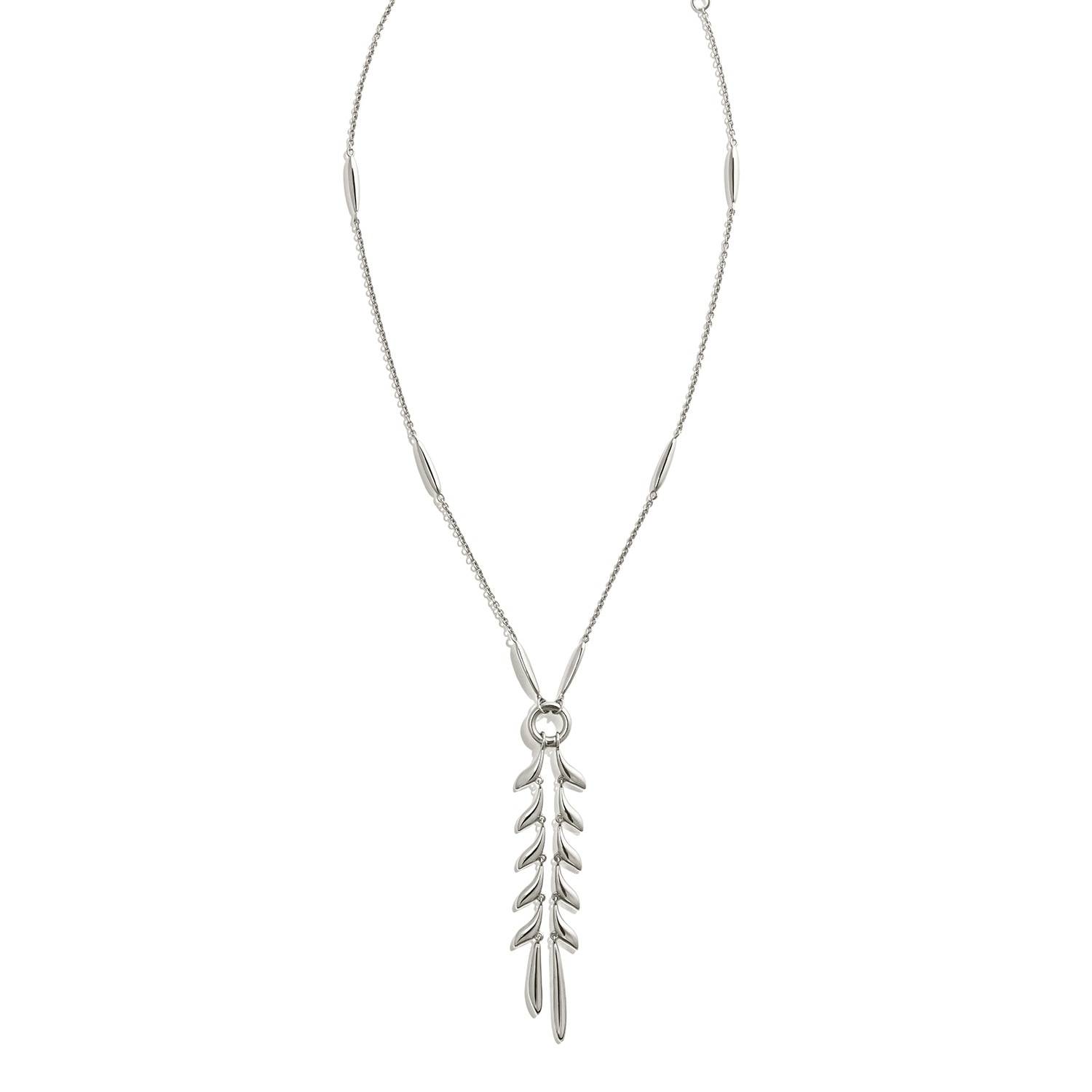 Stone Fruit Women's Fishtail Necklace - Silver