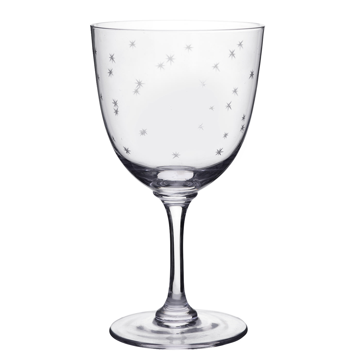 Six Hand-Engraved Crystal Wine Glasses With Stars Design The Vintage List