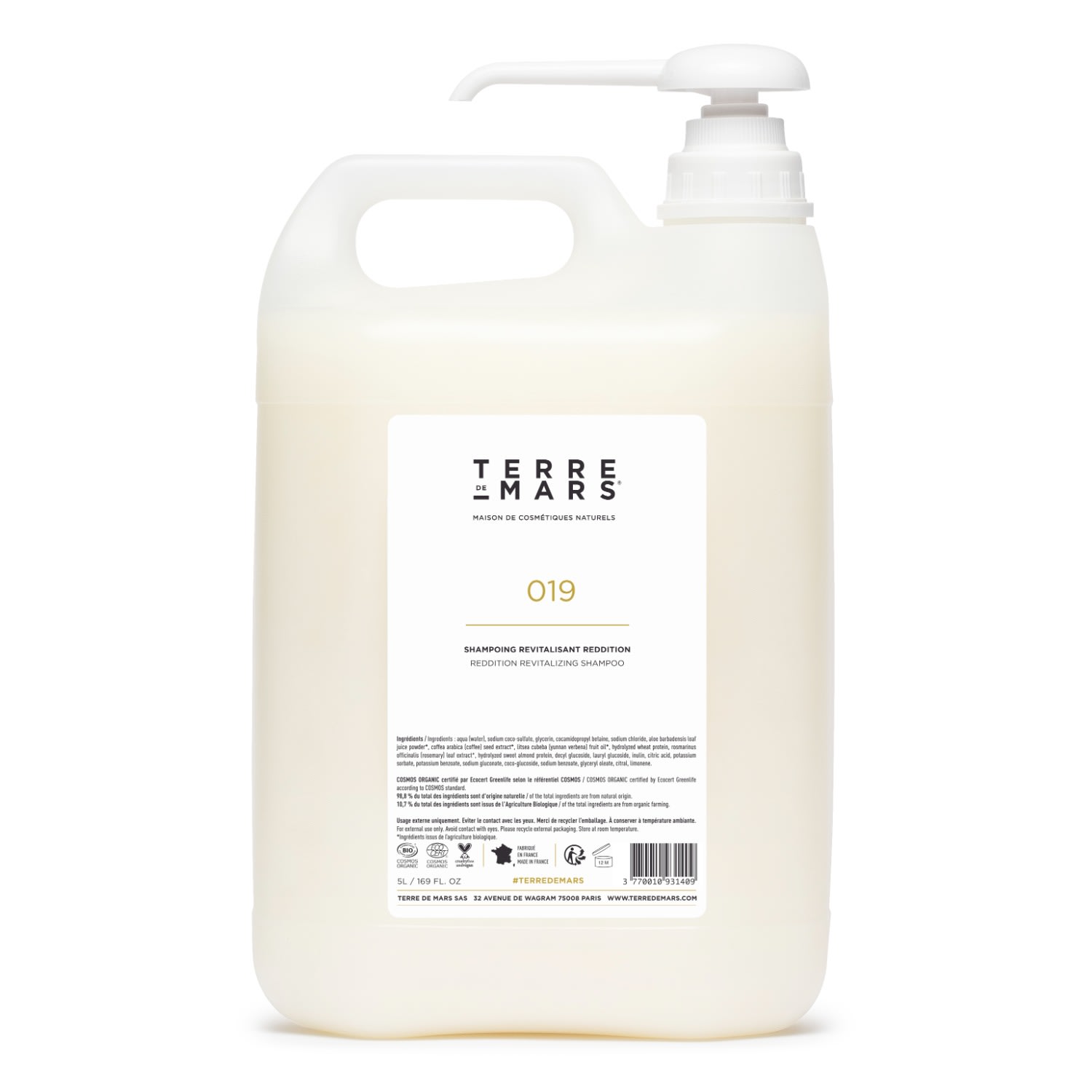 Terre De Mars Brown Revitalising Shampoo Reddition Refill Five Liters