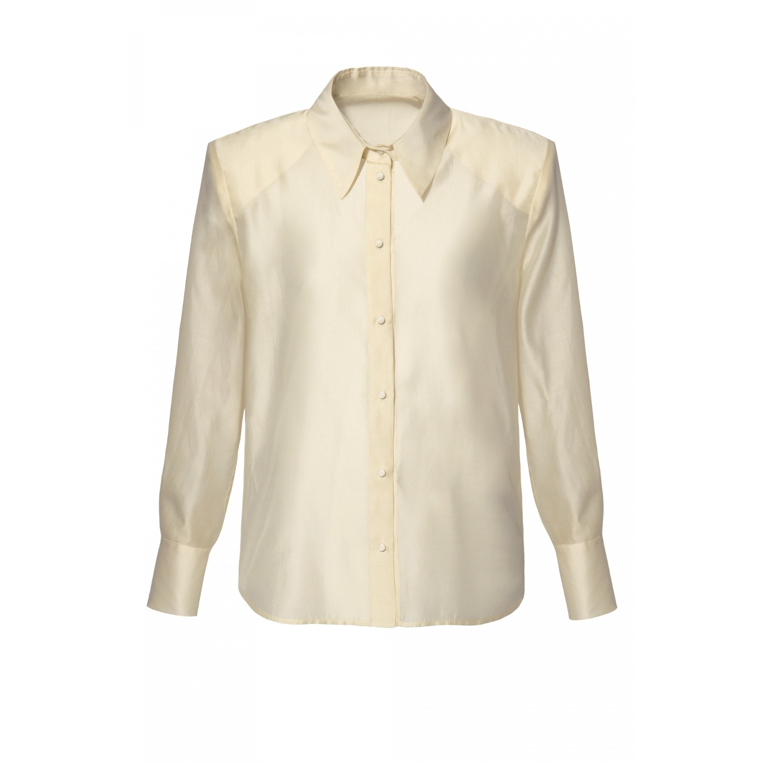 Aggi By Halewski Women's Yellow / Orange Sarita Butter Yellow Elegant Shirt With Long Sleeves In Yellow