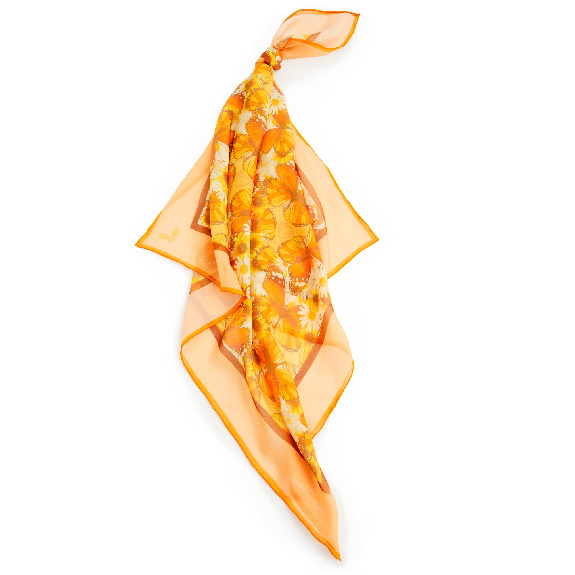 Women’s Yellow / Orange Laurel Canyon Silk Bandana. One Size Henelle