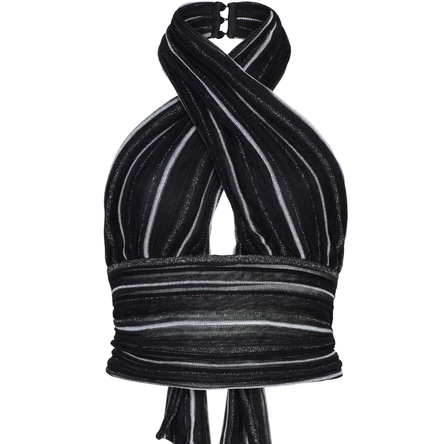 Kukhareva London Women's Isla Knit Lurex Halter Top - Black In Black