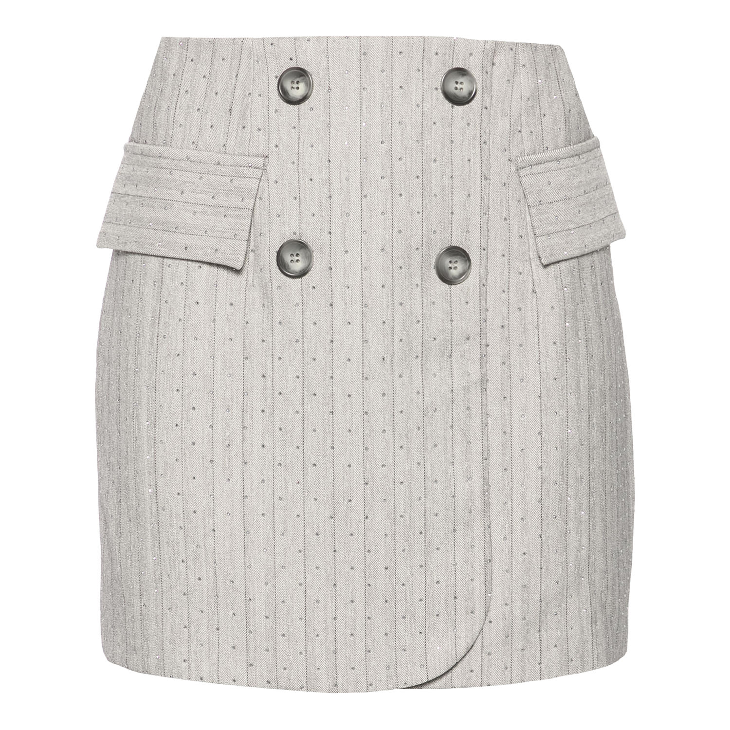 Shop Nissa Women's Grey Crystal-embellished Mini Skirt