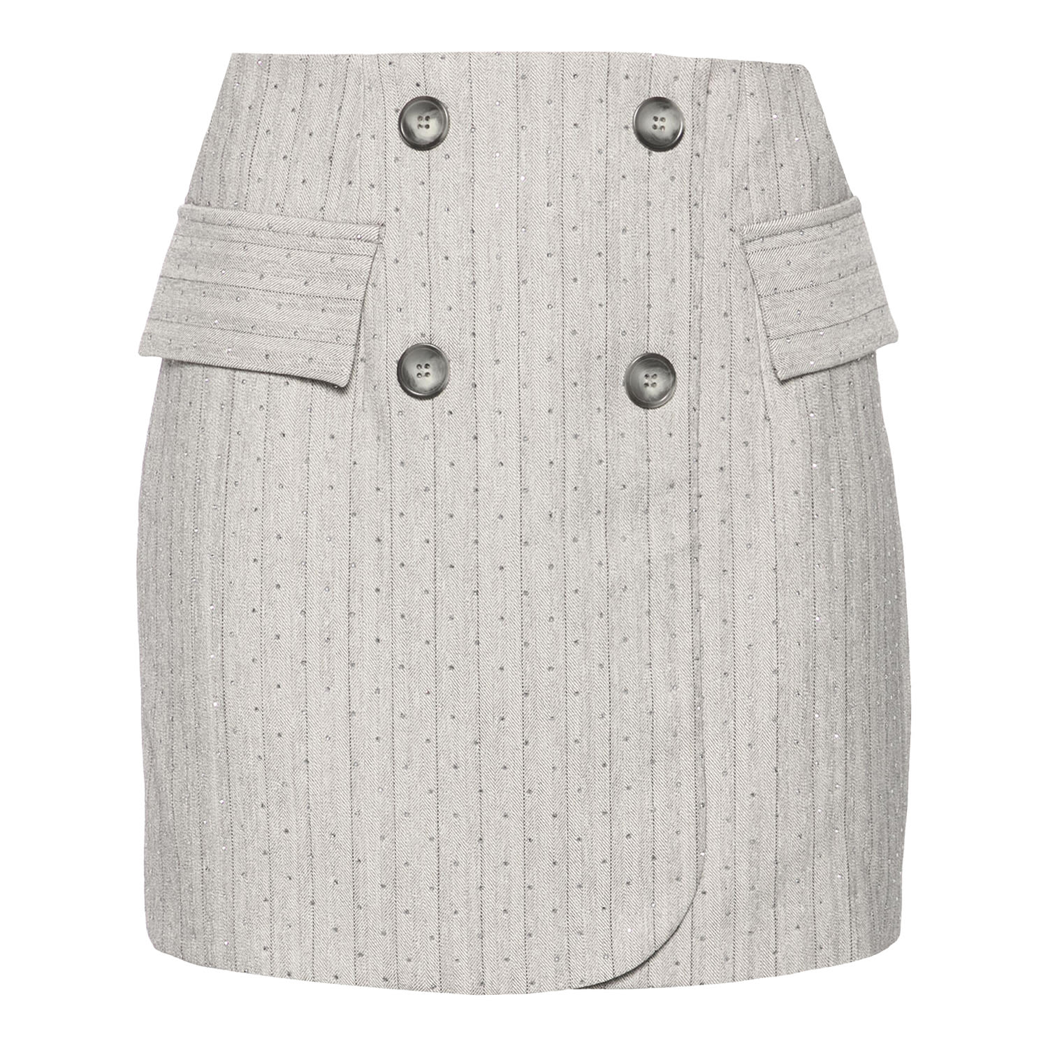 Nissa Crystal-embellished Miniskirt In Grey
