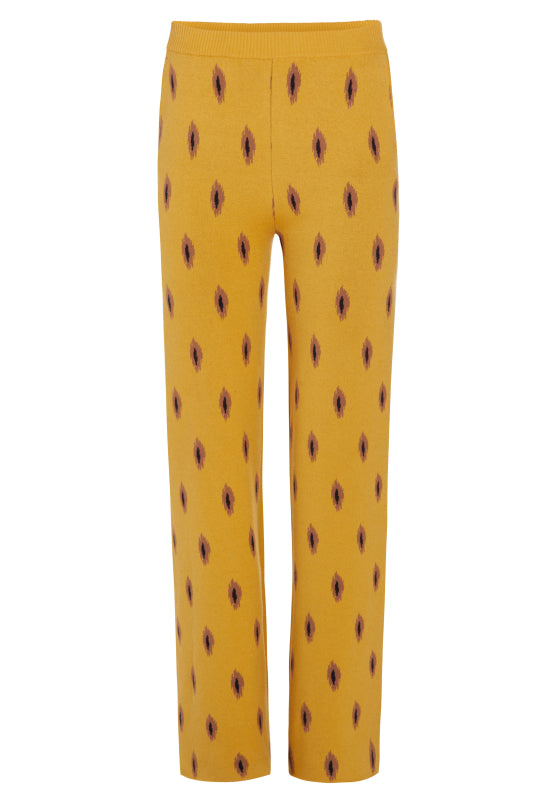 Women’s Tribal Dot Jacquard Pant - Gold Small Undra Celeste New York