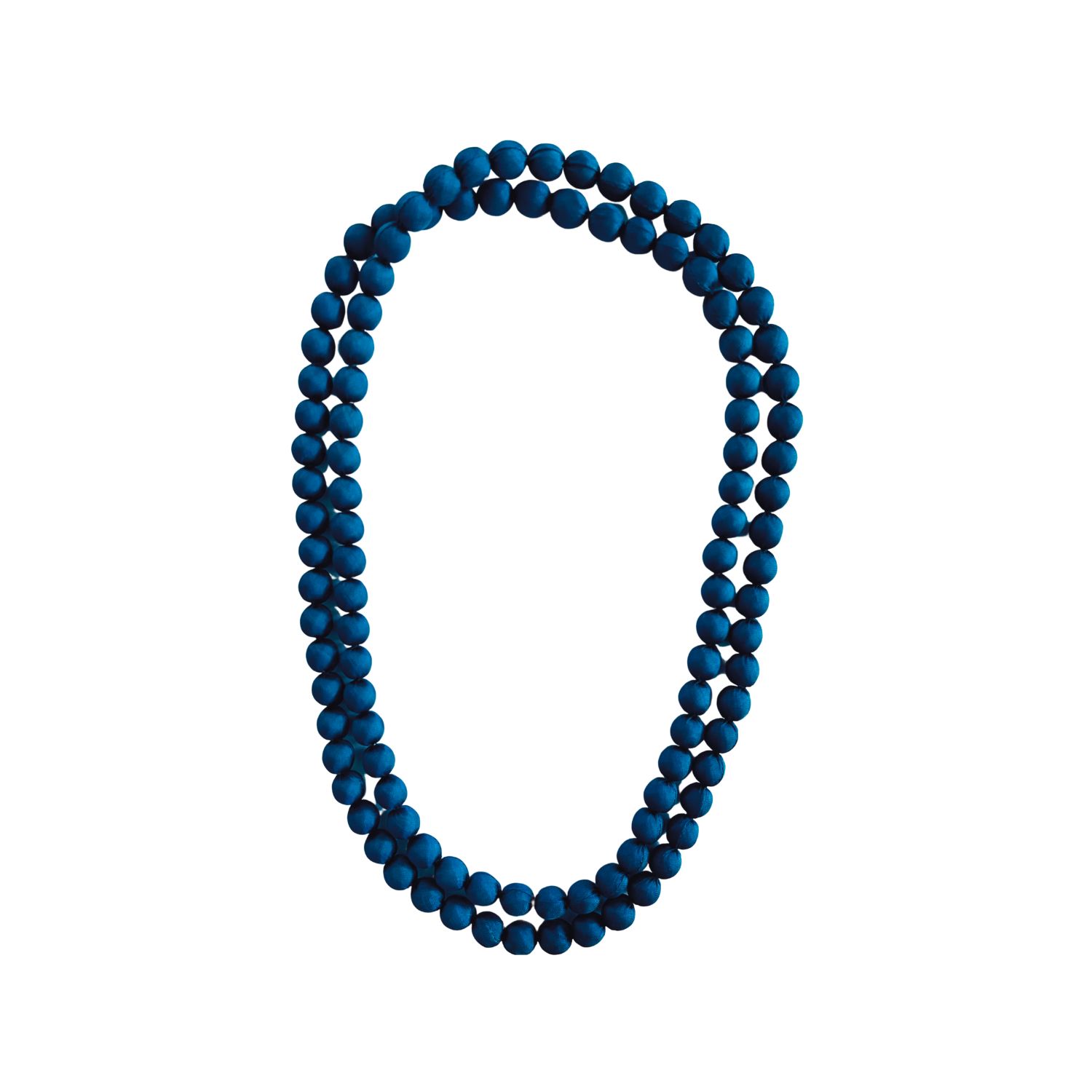 Women’s Handcrafted Teal Blue Silk Statement Necklace Heritagemoda