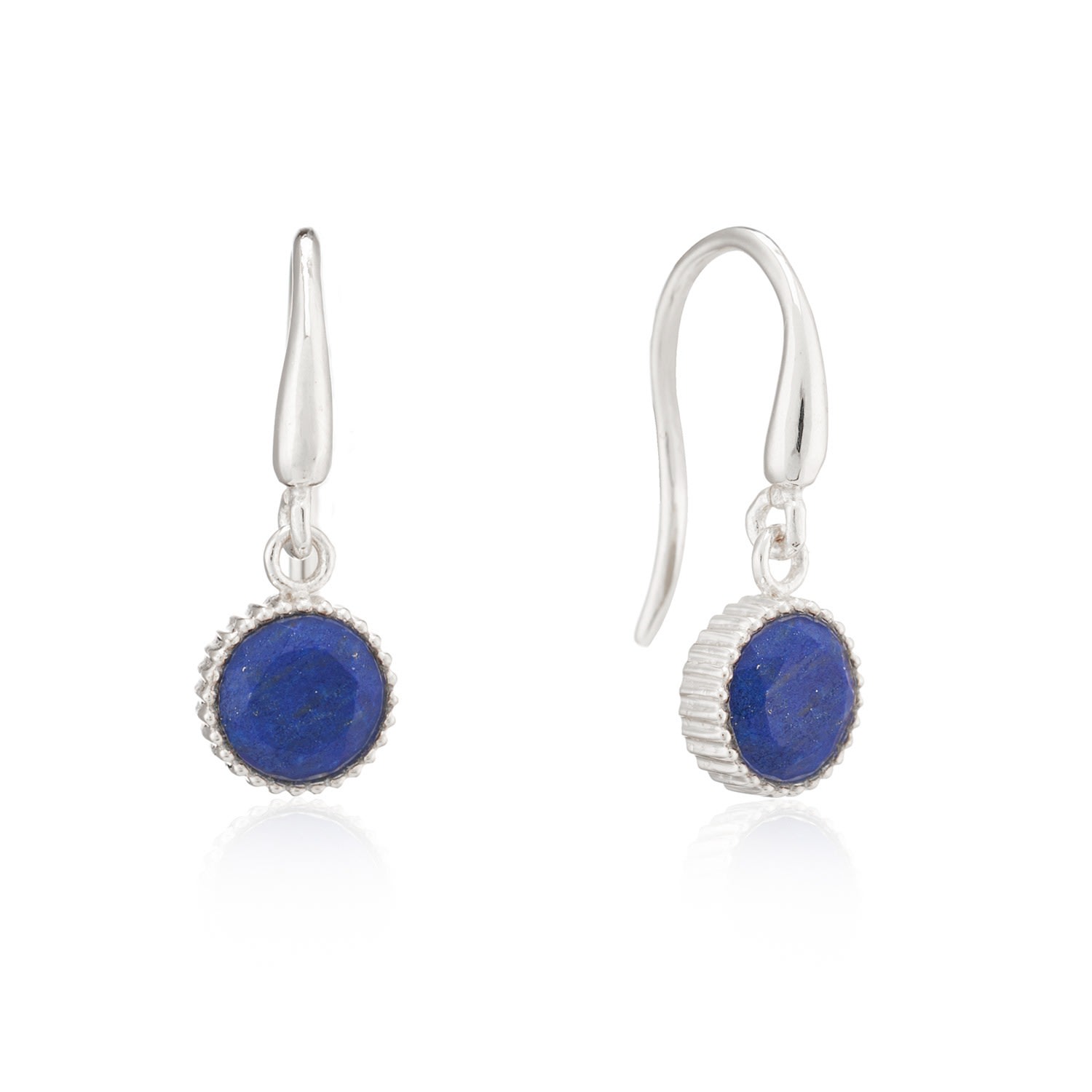 Women’s Blue Barcelona Silver September Lapis Lazuli Birthstone Hook Earrings Auree Jewellery