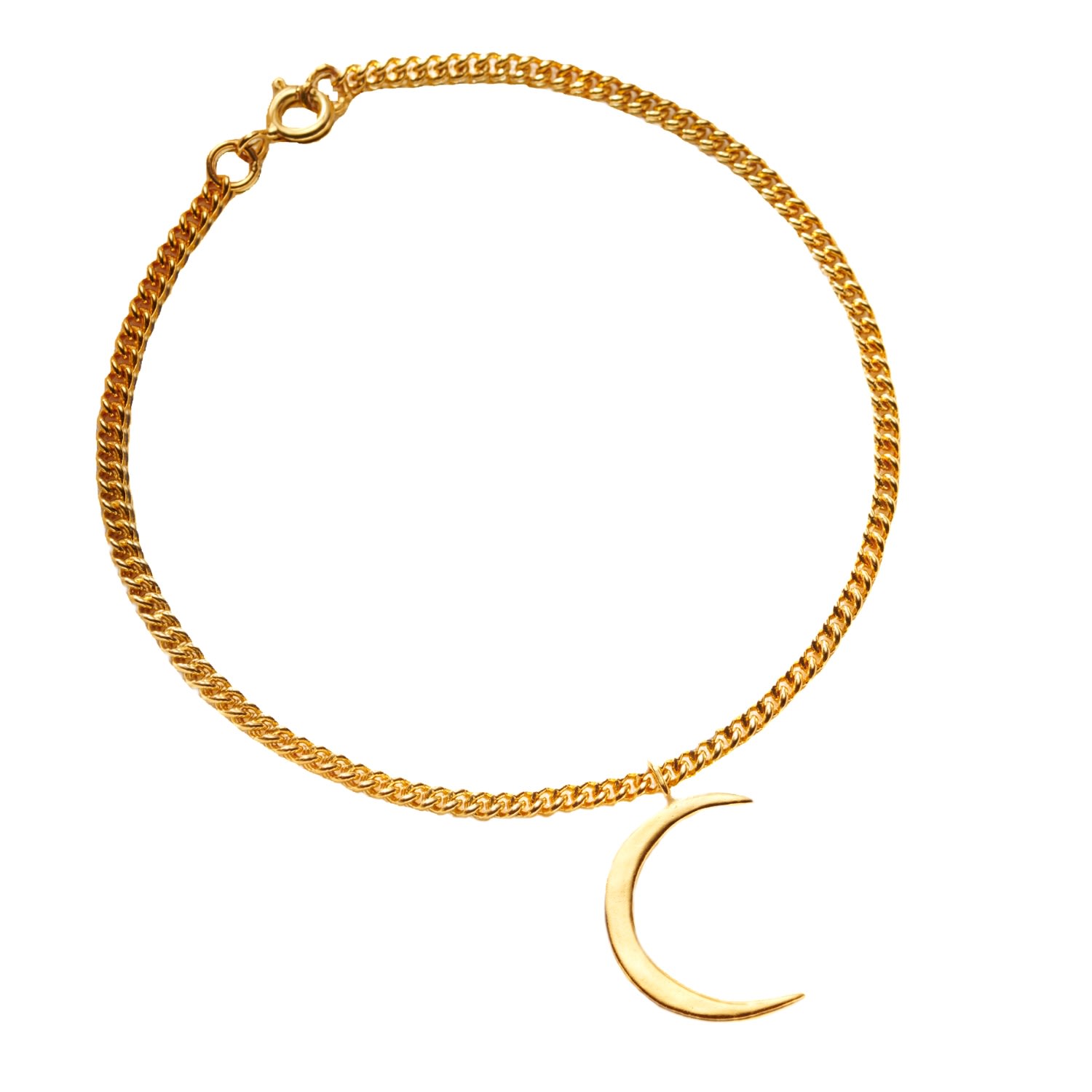 Posh Totty Designs Women's Yellow Gold Plated Crescent Moon Charm Bracelet