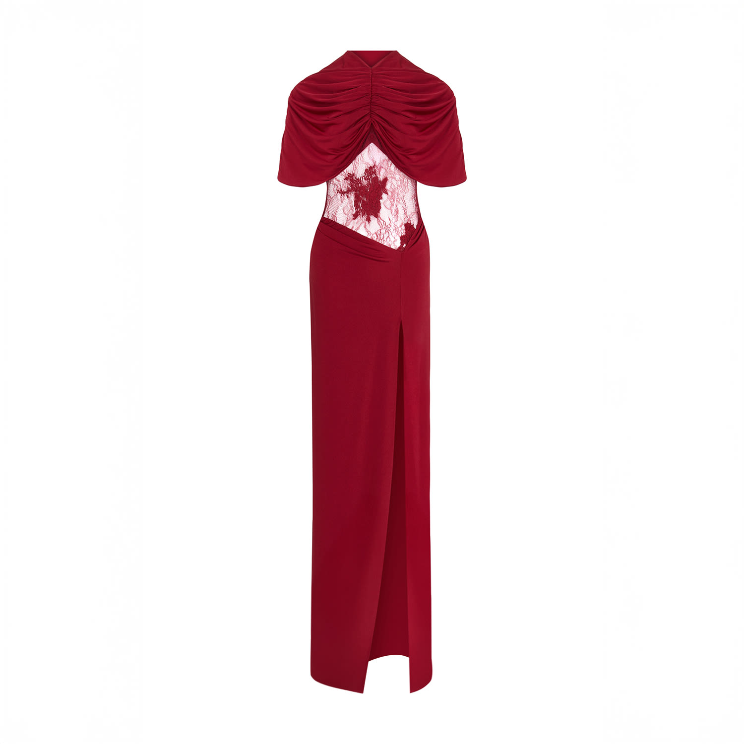 Women's Maxi Christina Dress-Burgundy | Extra Small | Herfetch