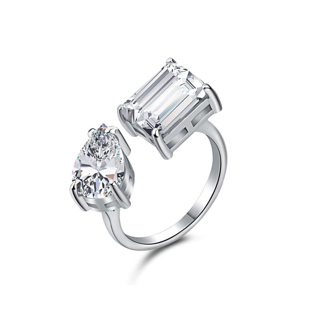 Viviana Halil Women's The Amal Premium Zirconia Ring In Sterling Silver Adjustable