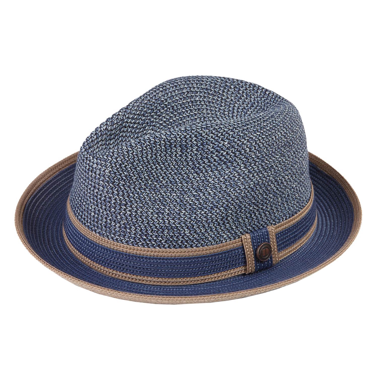 Dasmarca Hats Men's Blue Benson Summer Trilby Hat With Two Tone Contrast Brim – Lapis In Blue