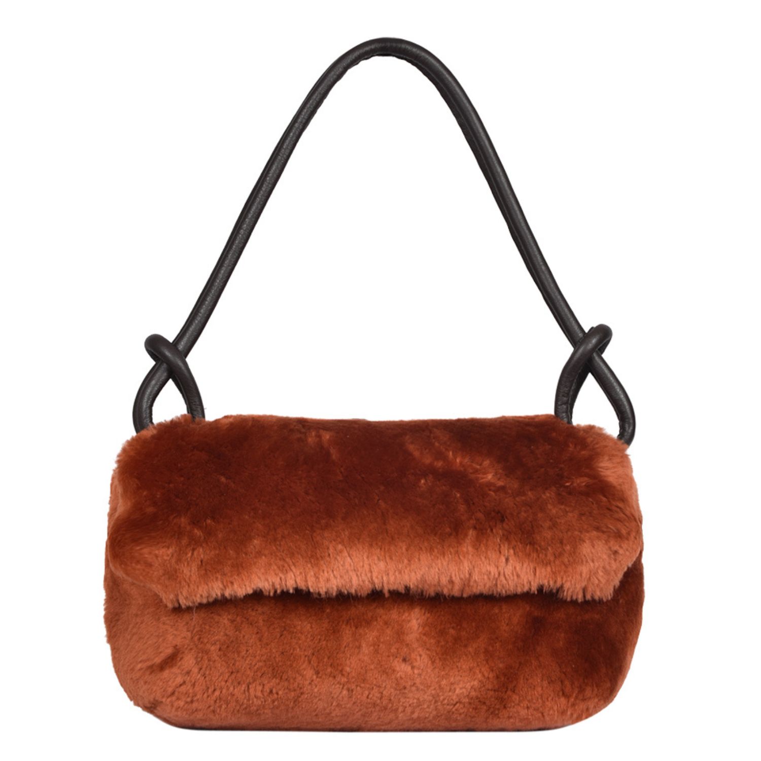 Owen Barry Women's Sheepskin Shoulder Bag Burnt Orange Whitby Bag In Orange