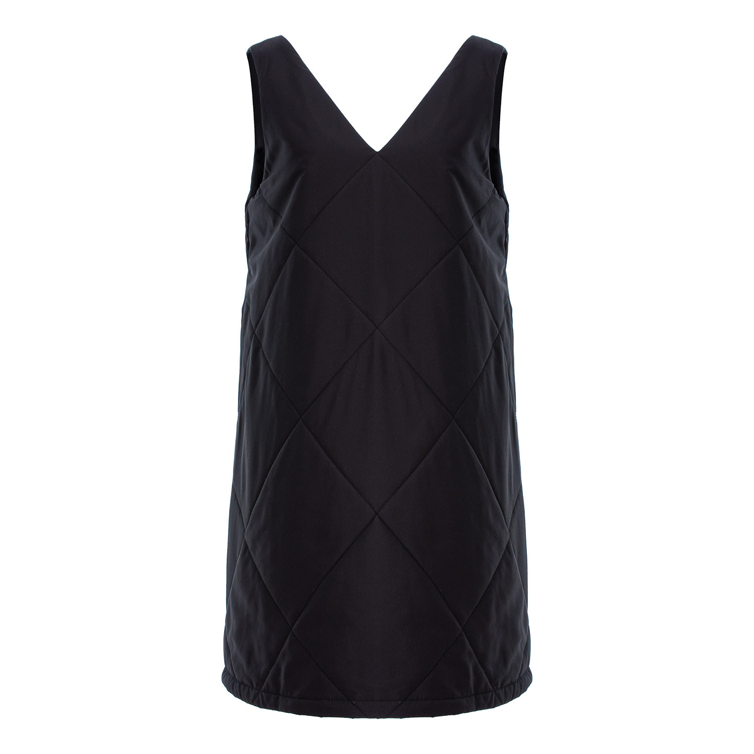Concept A Trois Women's Black Quilted Dress With Two Side Zippers In Black