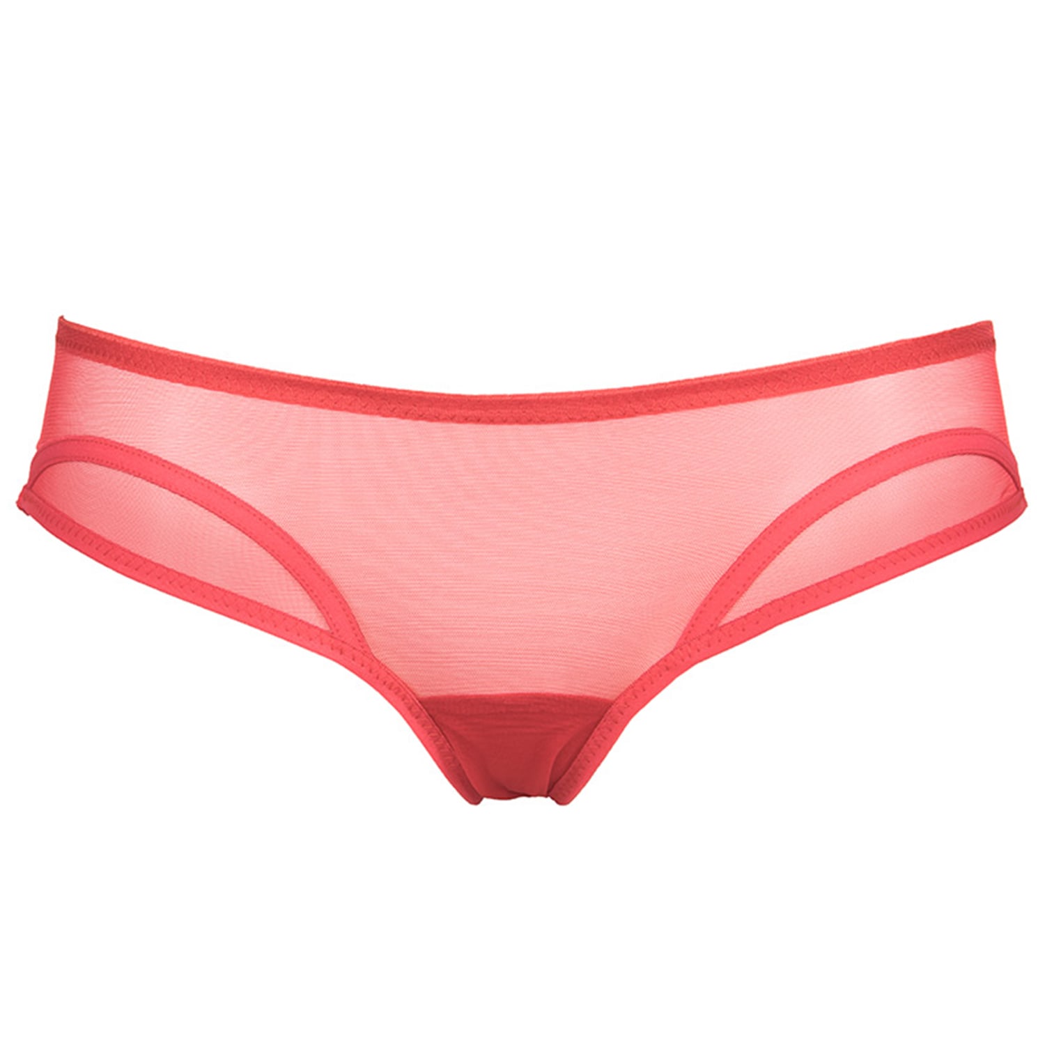 Reckless Wolf Women's Prey Red Full Knicker - Christmas Special Mesh Brief With Cutouts In Red