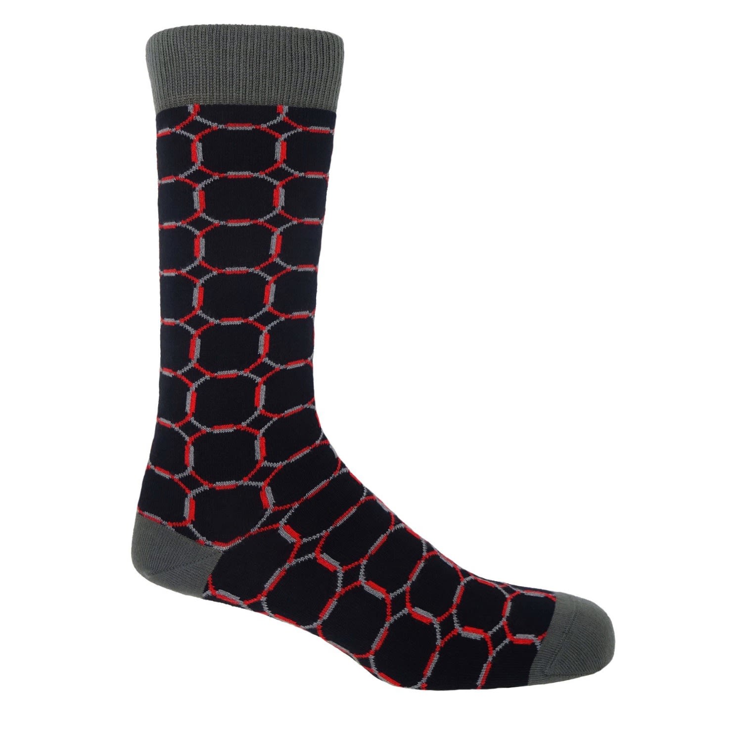 Black Linked Men’s Socks One Size Peper Harow - Made in England