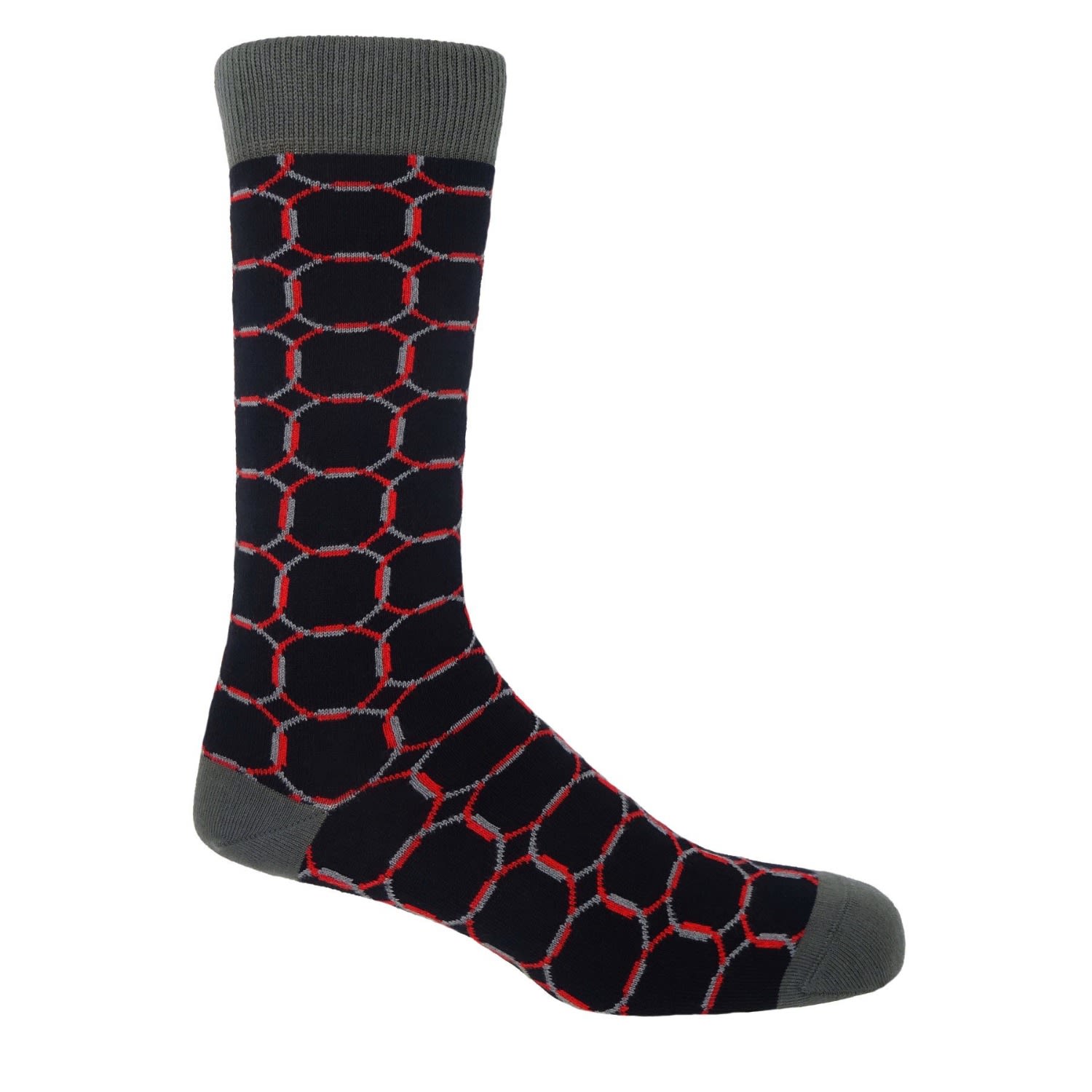 Peper Harow - Made In England Black Linked Men's Socks In Black