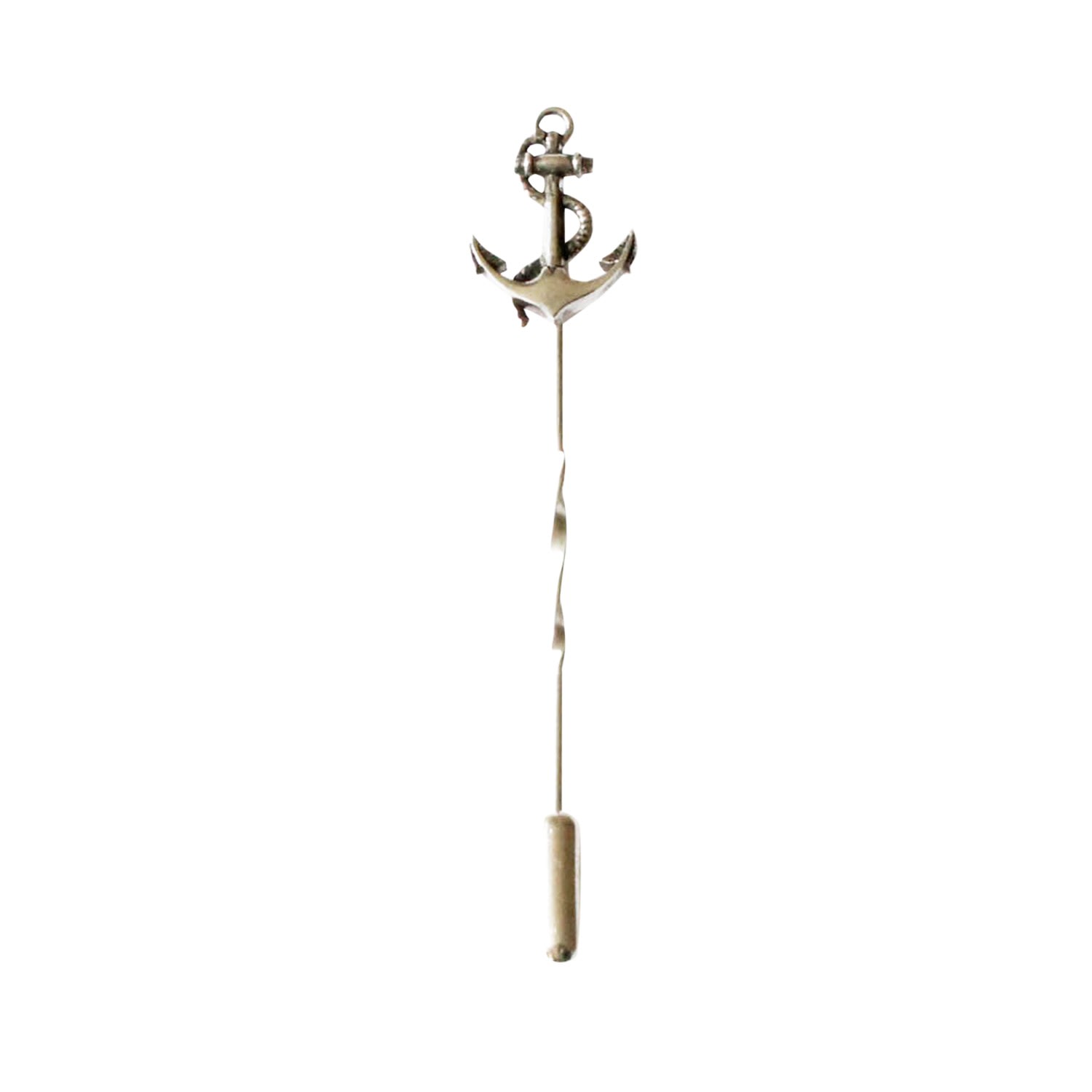 Lee Renee Men's Anchor Tie Pin/twist Tie Pin – Silver In Silver