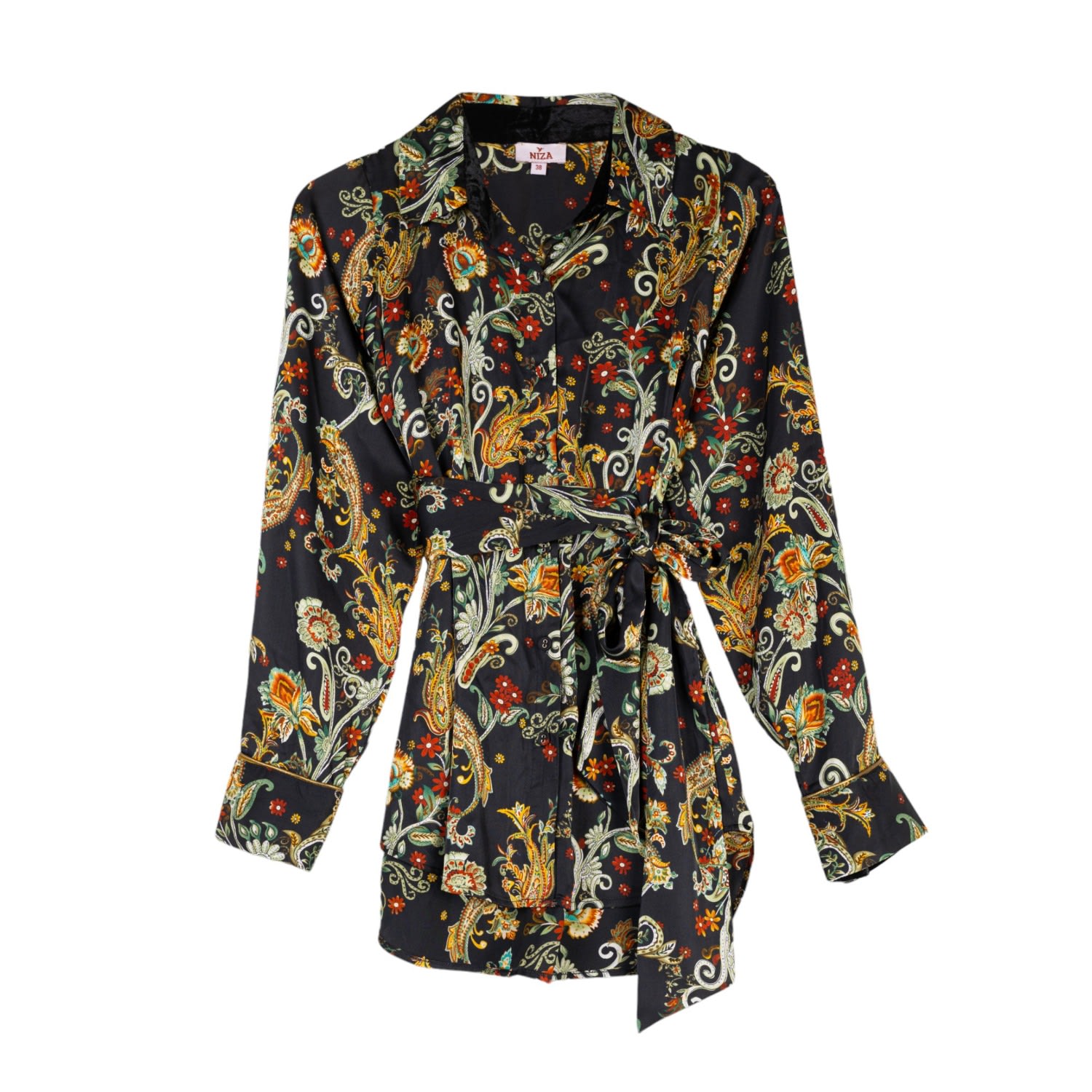 Niza Women's Black Juliet Paisley Shirt In Black