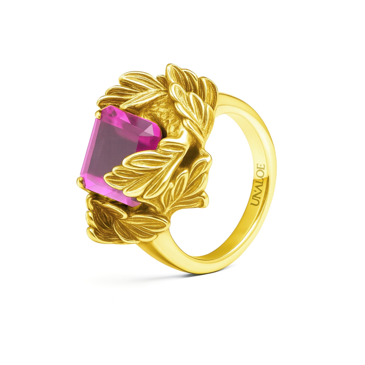 Unaloe Women's Pink / Gold Ring In Sterling Silver-gold Plated With  Pink Zirconia – Coleus Quadratus - Una In Multi