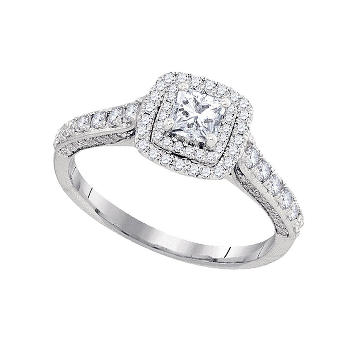 Women’s Princess Solitaire Engagement Anniversary Ring In 14Kt White Gold Cosanuova