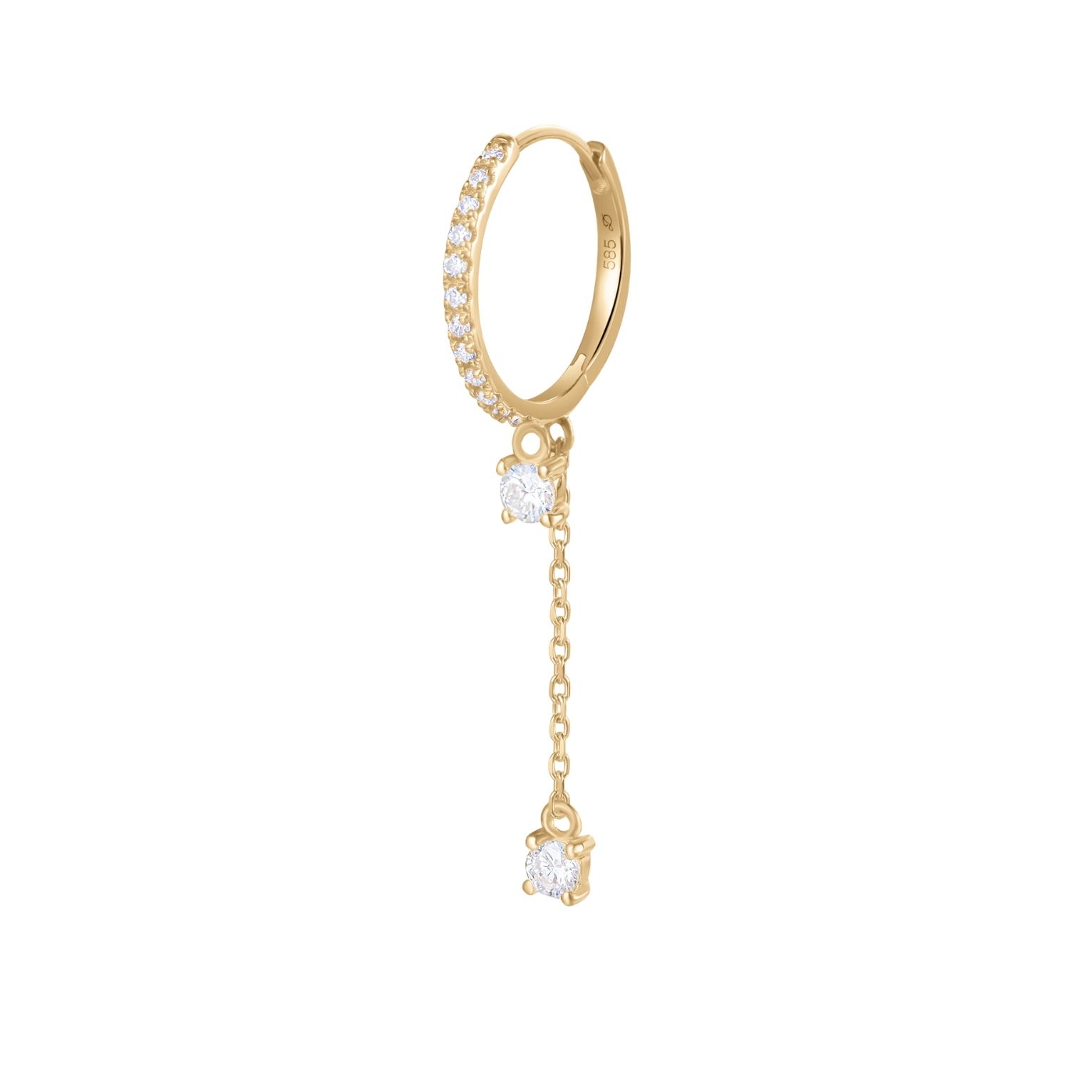 Dyamka Women's Must Paved Creole Chain Loop Yellow Gold In Gold