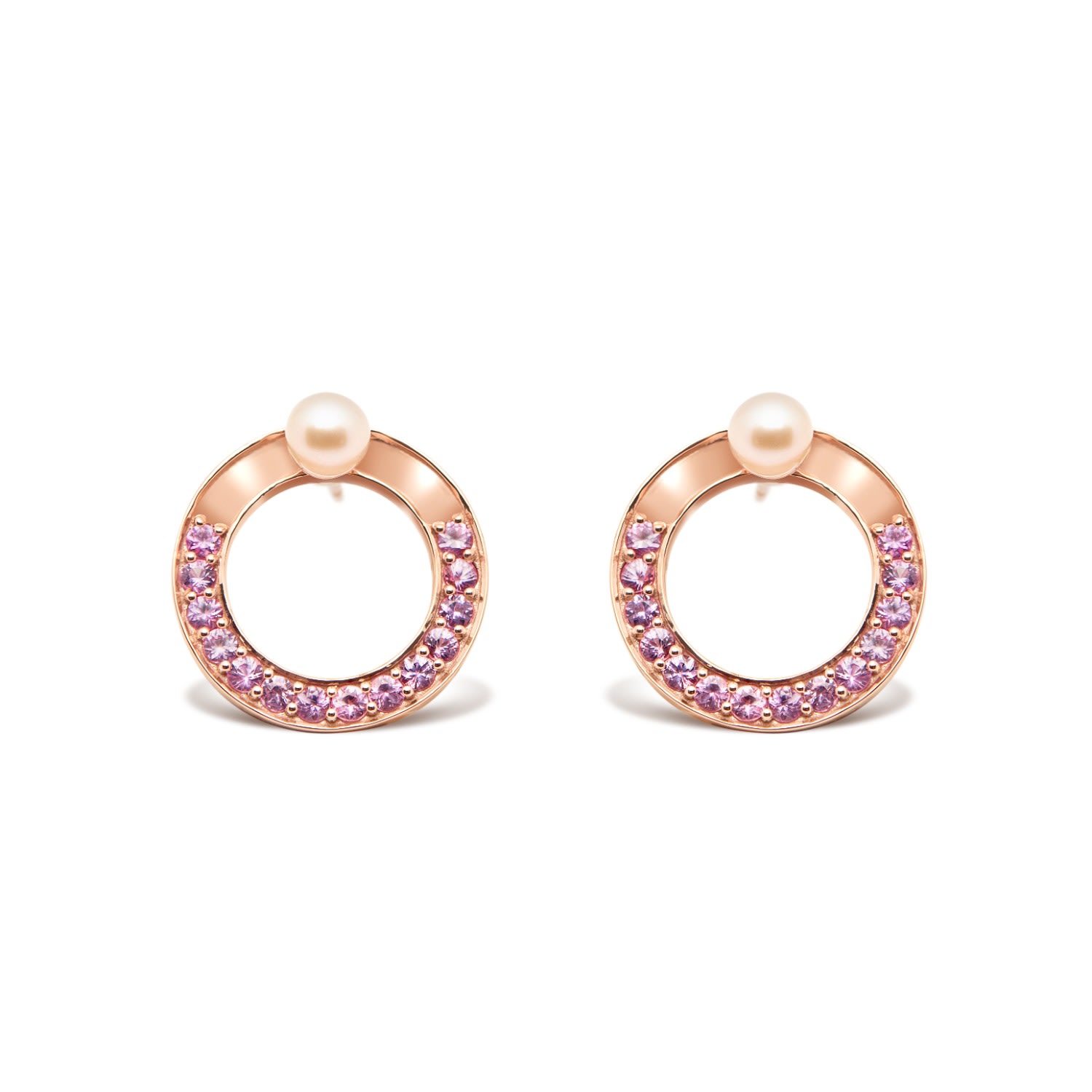 Women’s Rose Gold Snaketric Disc Earrings Pink Cristina Cipolli Jewellery